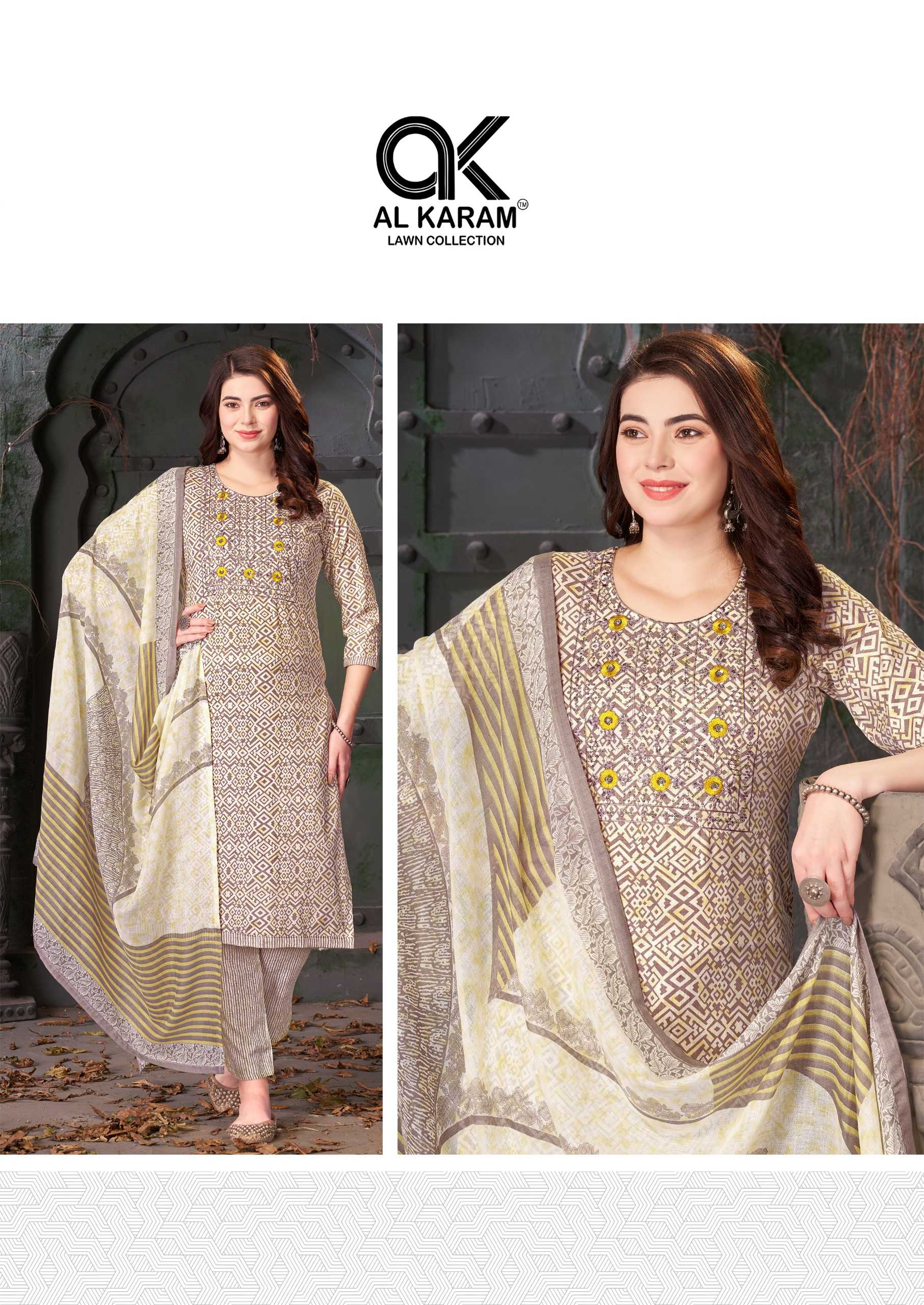 al karam heritage vol 2 cotton unstitch salwar kameez with mul dupatta