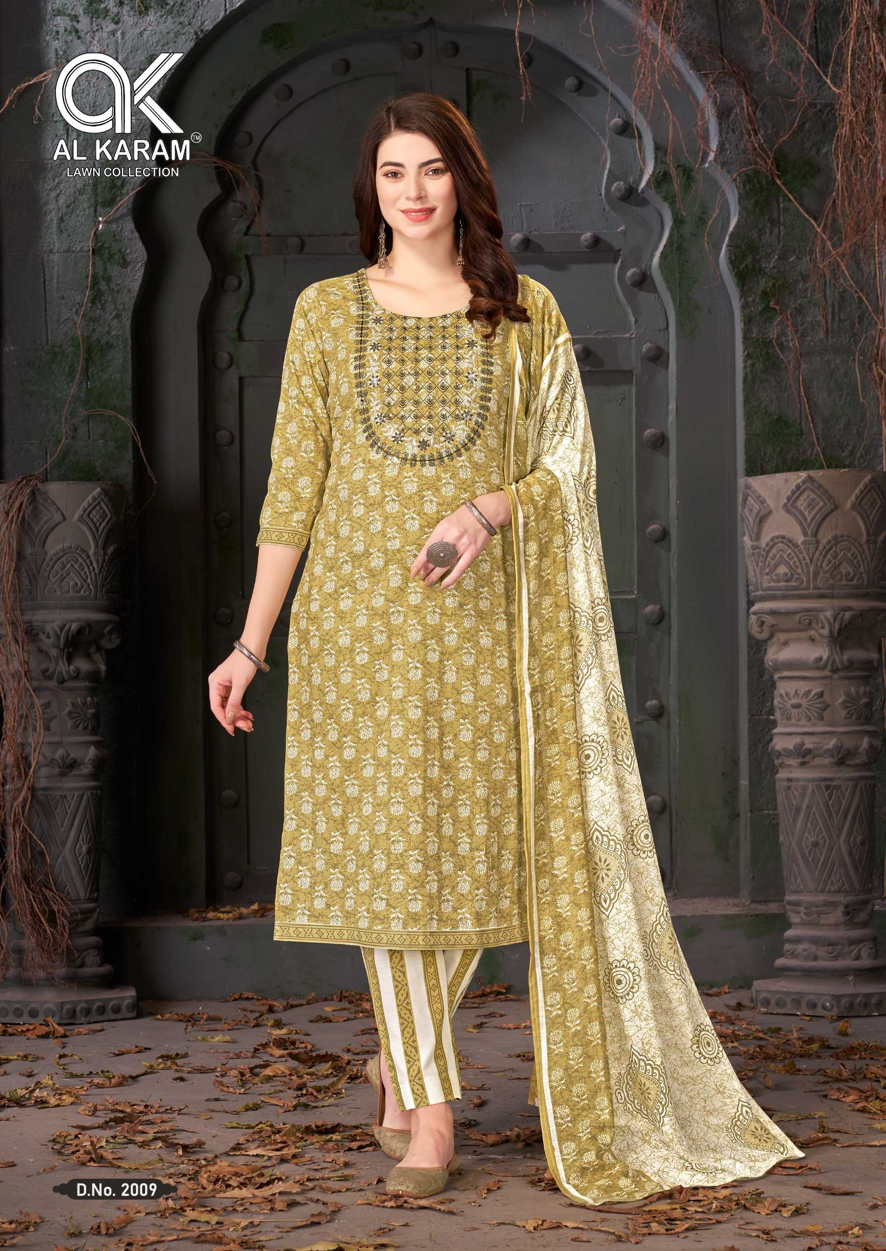 al karam heritage vol 2 cotton unstitch salwar kameez with mul dupatta