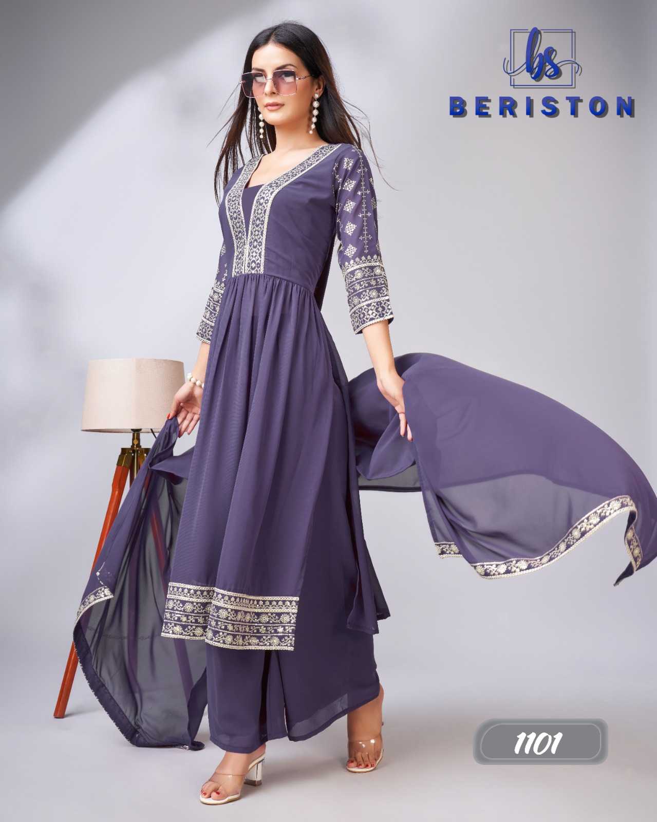 beriston vol 11 fullstitch multi sequence work kurti pant dupatta catalog 