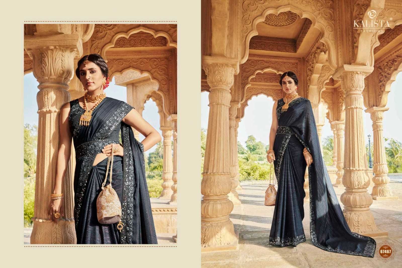 kalista fashion cindrella beautiful handcrafted mirror work sarees