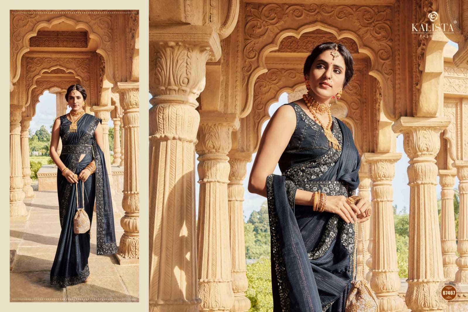 kalista fashion cindrella beautiful handcrafted mirror work sarees