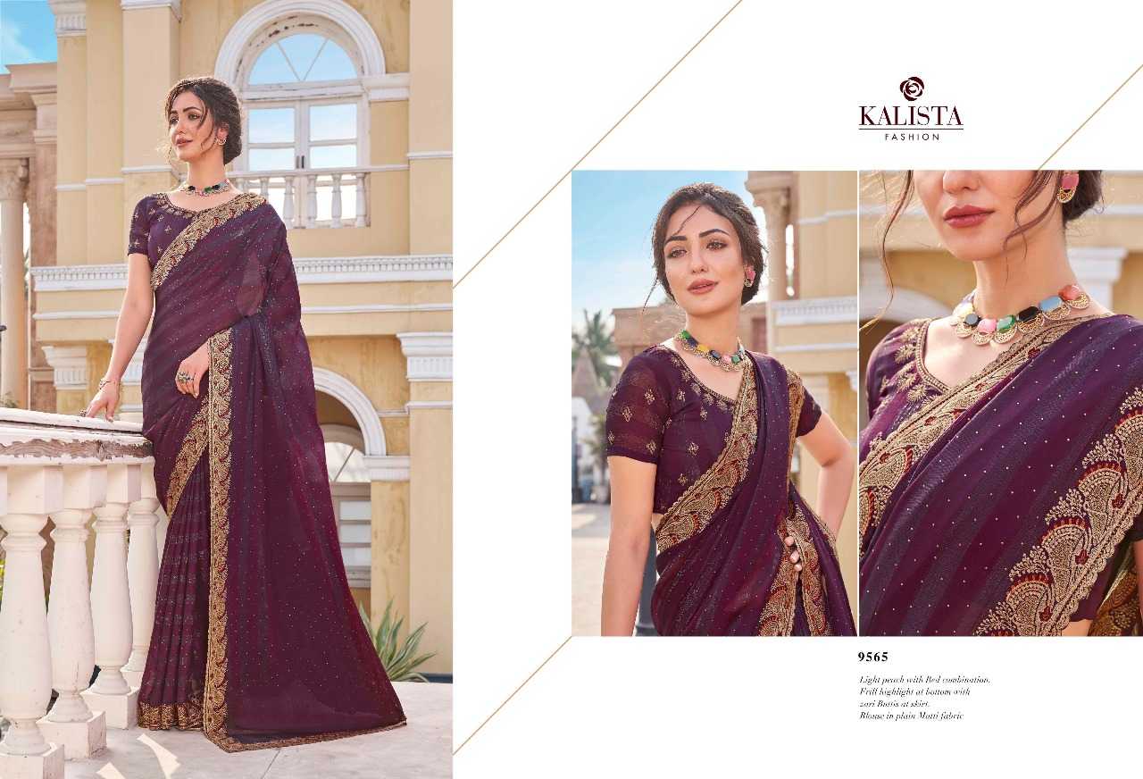 kalista fashion mausam zari wrok designer sarees