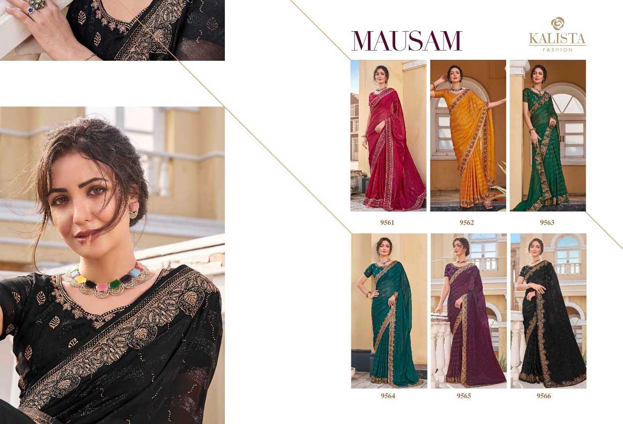 kalista fashion mausam zari wrok designer sarees