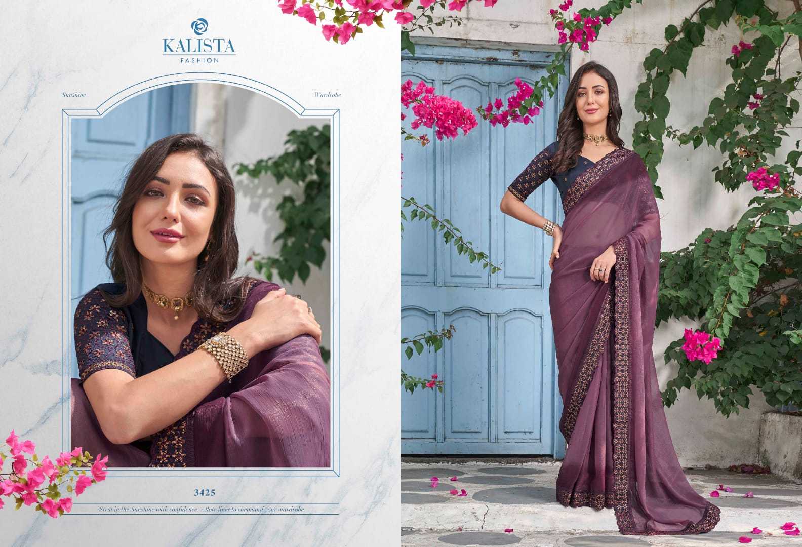 kalista fashions resham wedding wear elegant sarees with heavy blouse