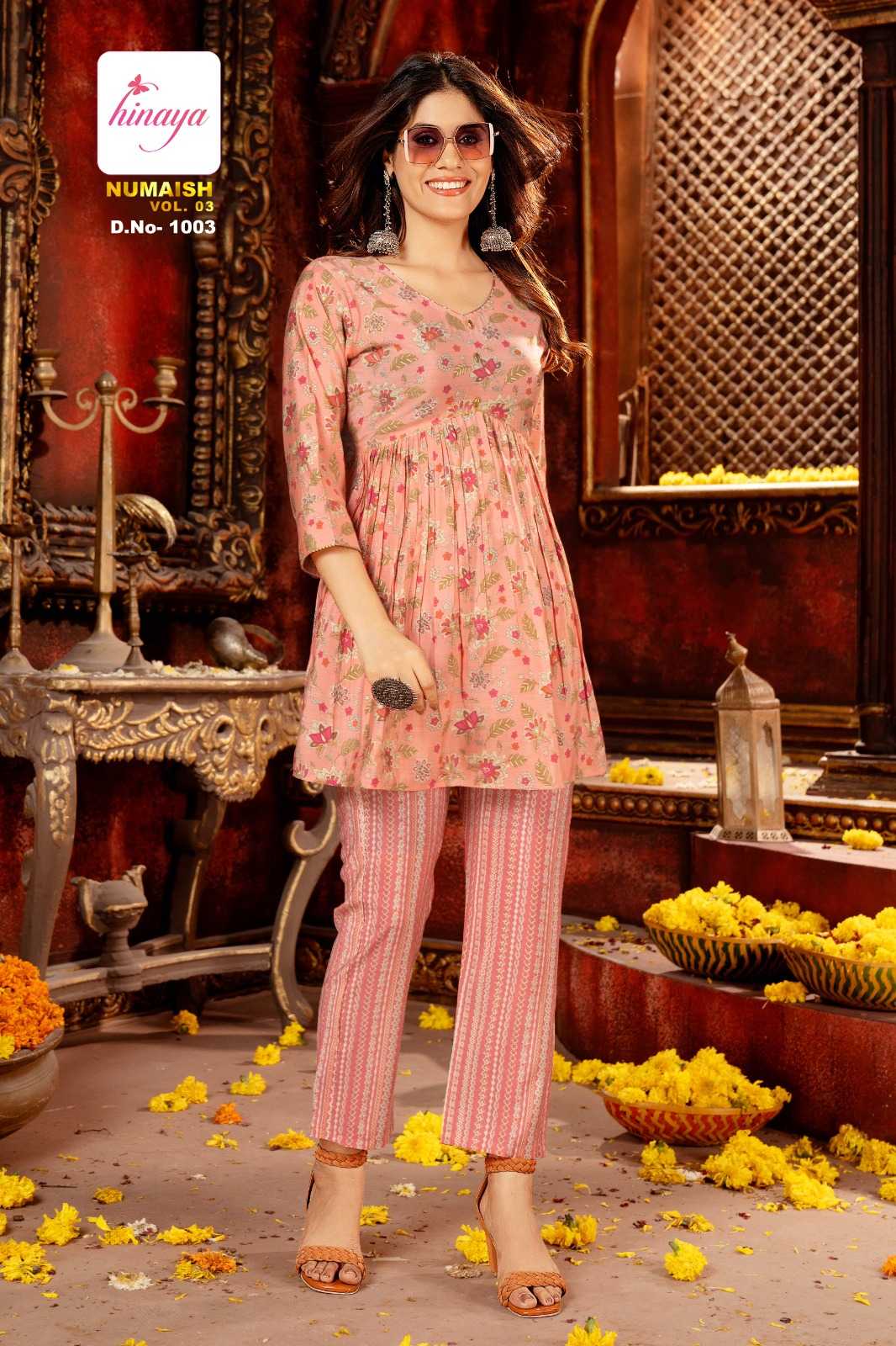 hinaya numaish vol 3 readymade digital print fancy cord set
