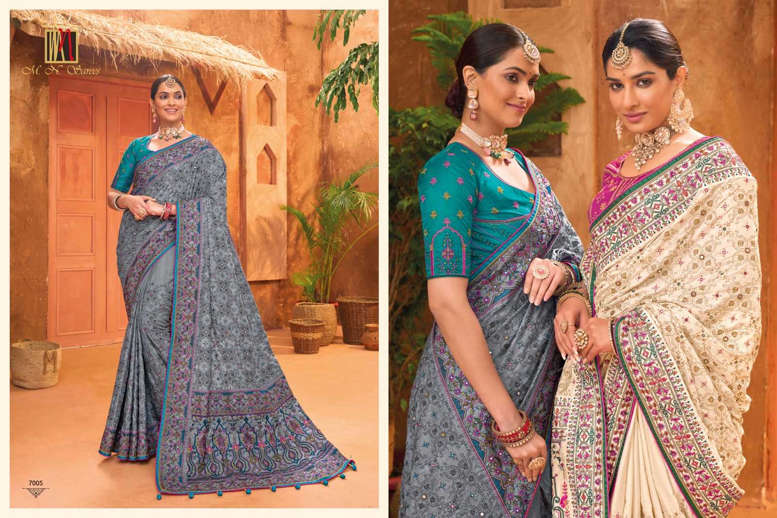 kachhi work vol 5 by mn saree gorgeous hand embroidery work traditional sarees