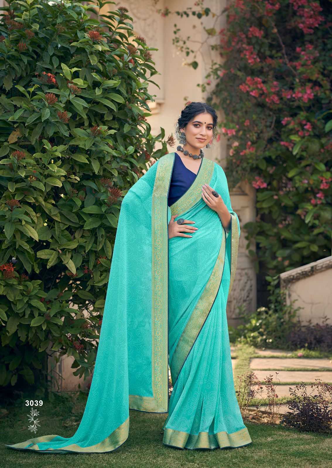 kashvi creation garima new catalog georgette bandhej print sarees 