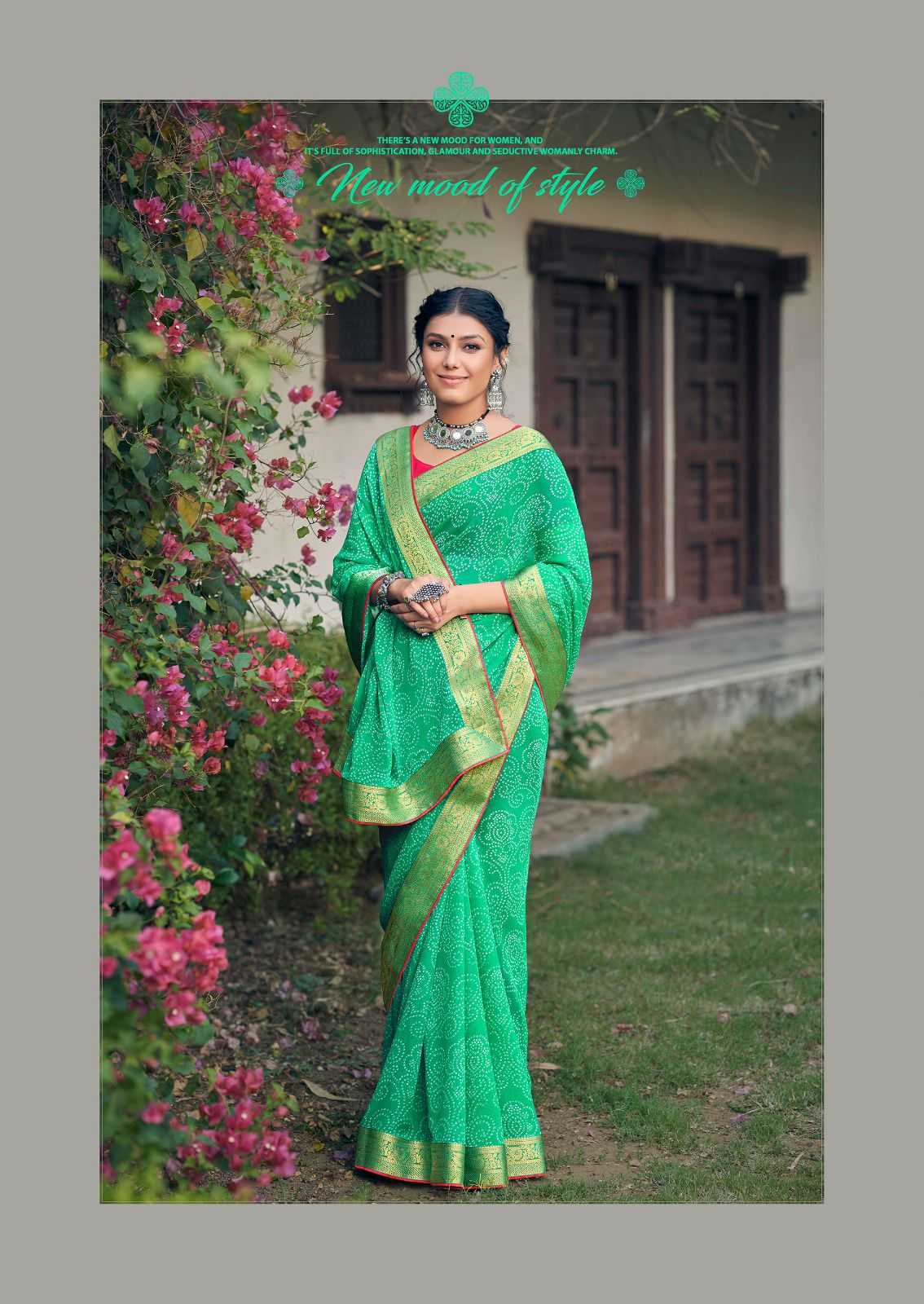 kashvi creation garima new catalog georgette bandhej print sarees 