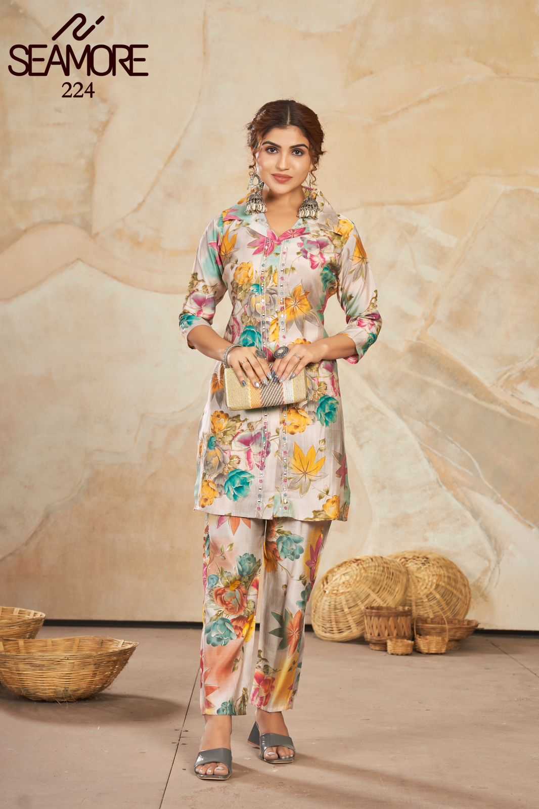 seamore super single 224 fullstitch fancy digital print cord set