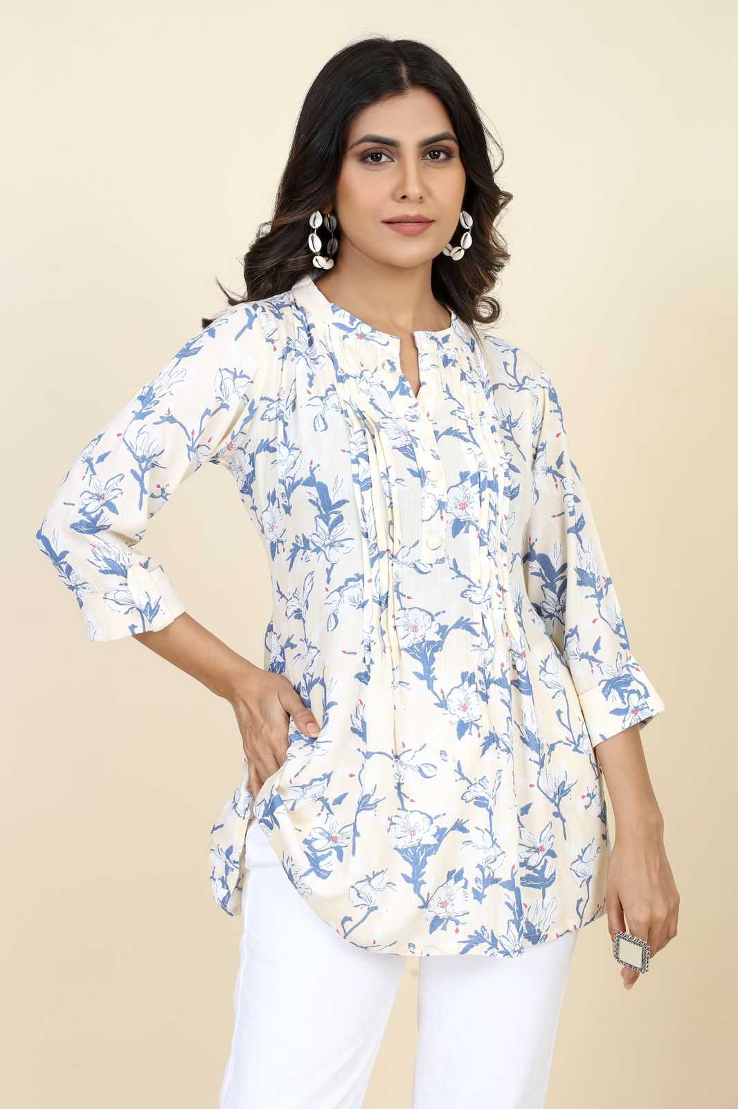 seamore tulsi stitch printed short top catalog
