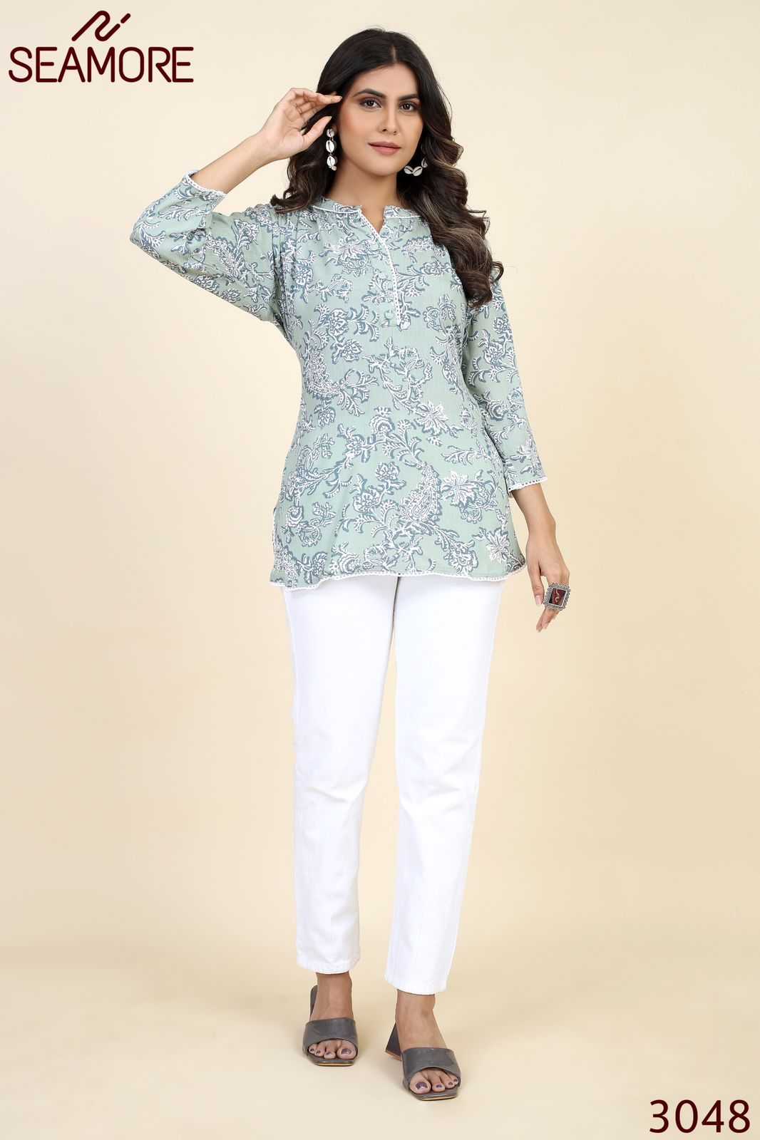 seamore tulsi stitch printed short top catalog