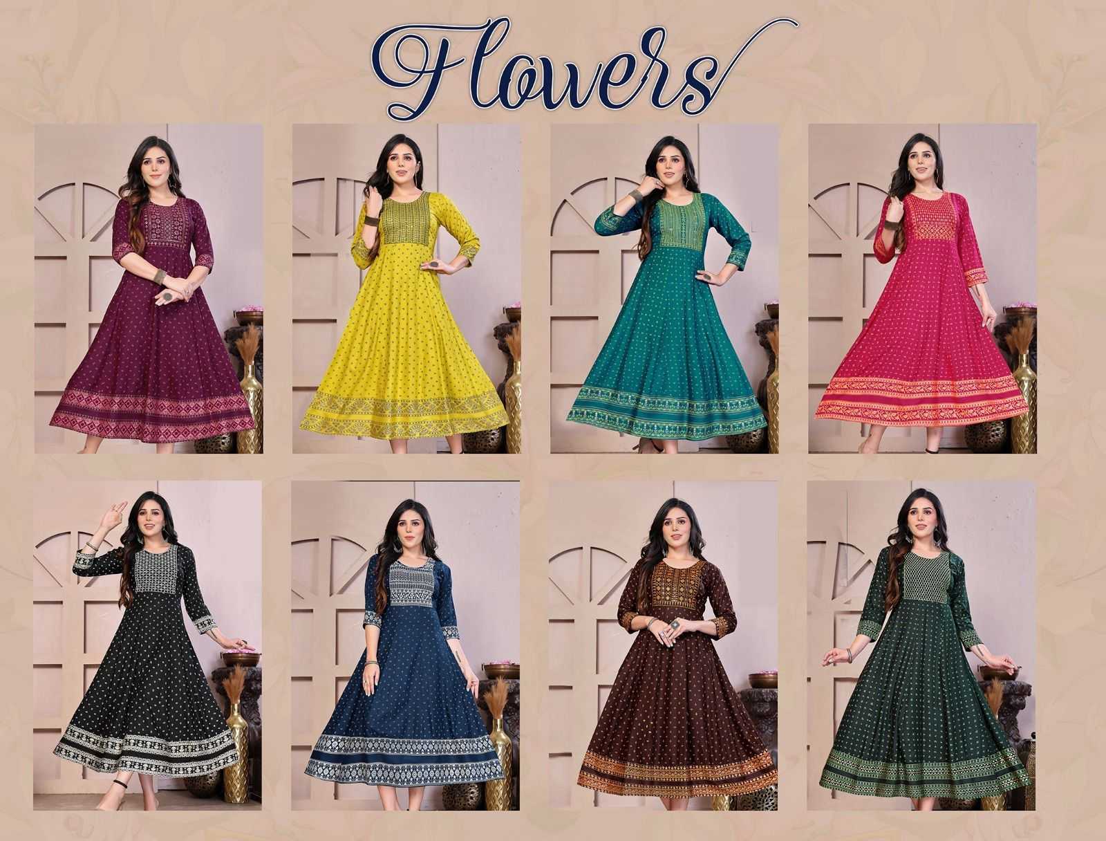 Beauty Flowers RAYON PRINT KURTI BIG SIZE CATALOG WHOLESALER BEST RATE