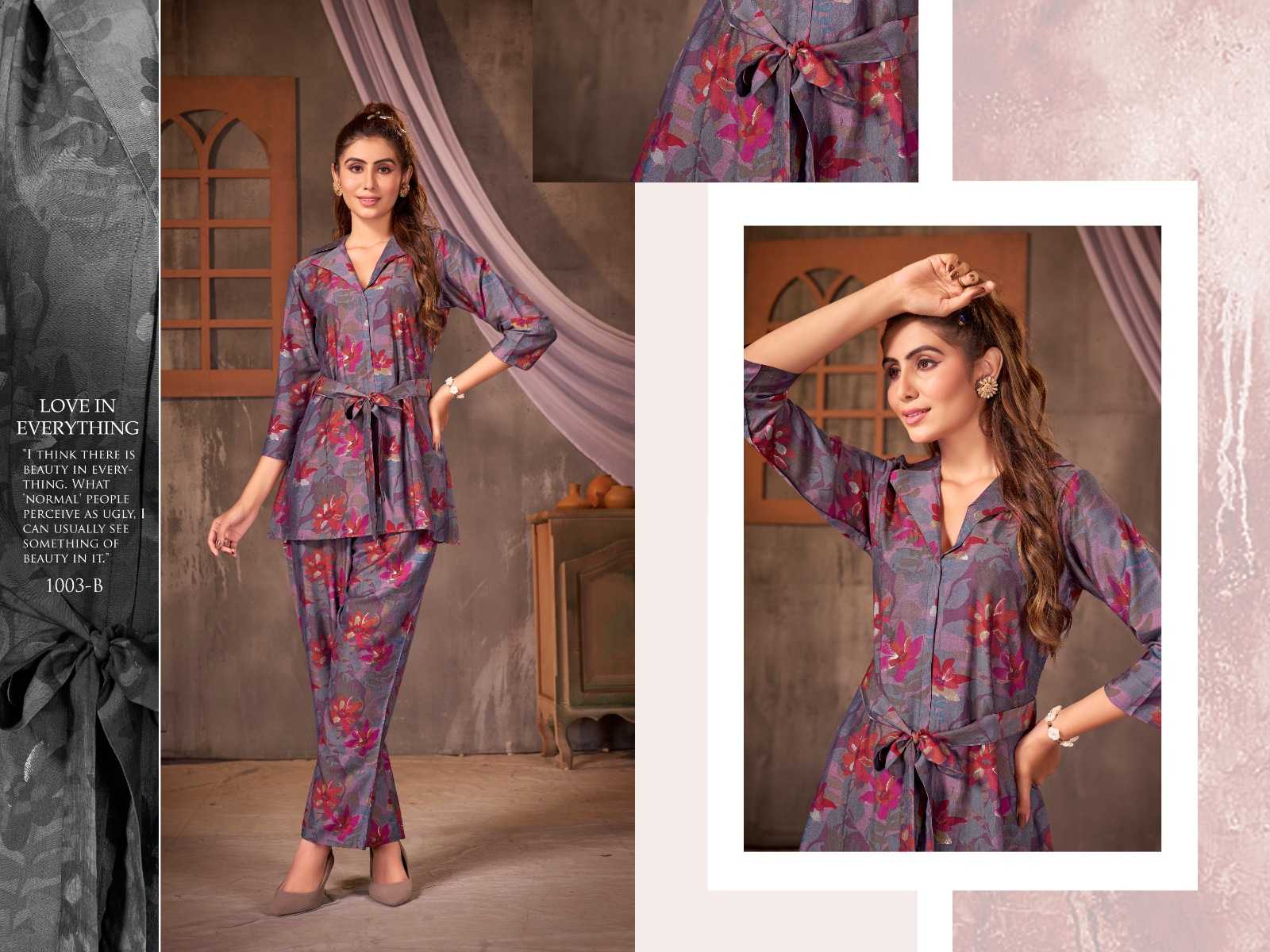 bipson kalarang 1003 foil print stylish wear readymade cordset collection