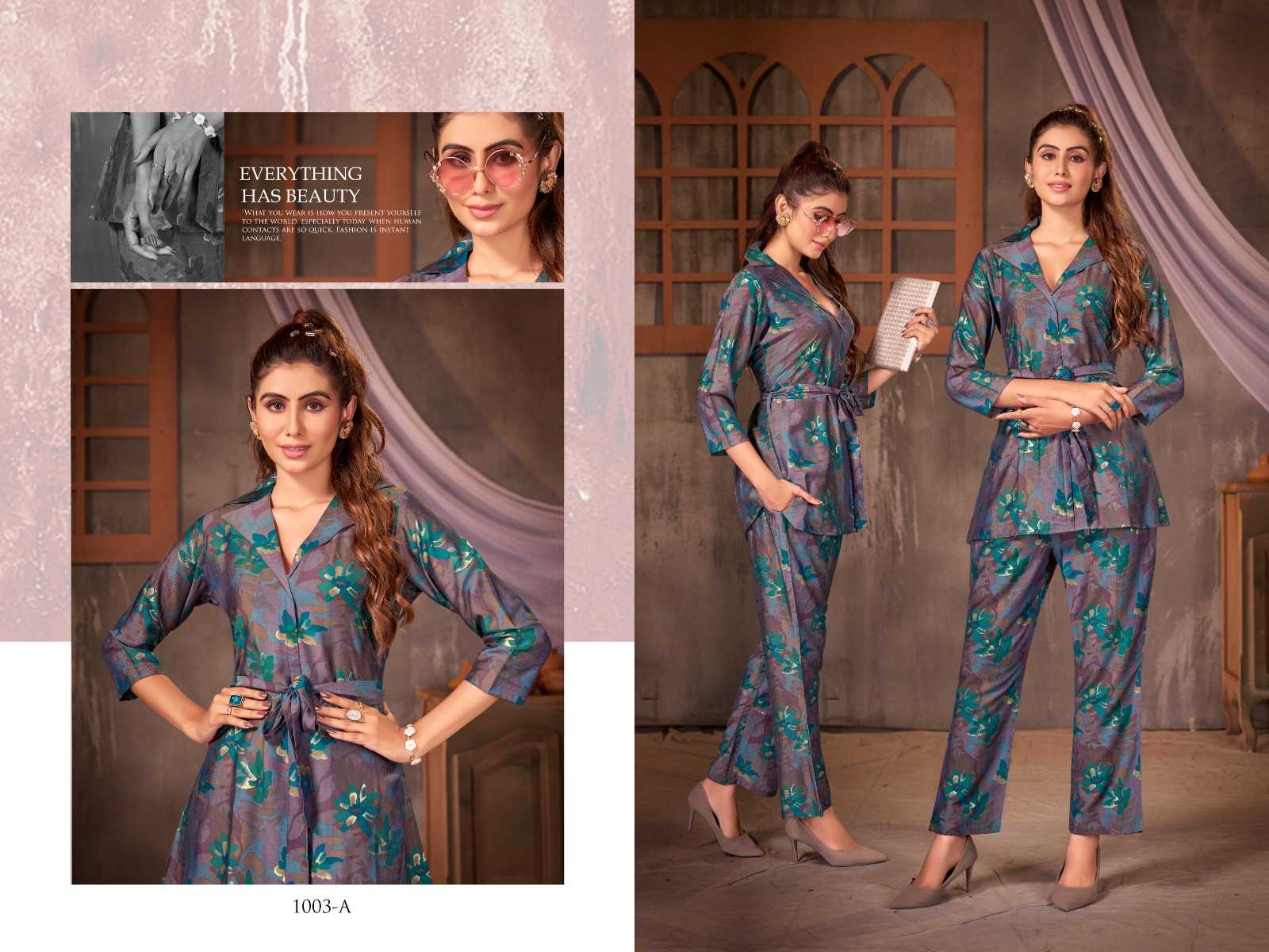 bipson kalarang 1003 foil print stylish wear readymade cordset collection