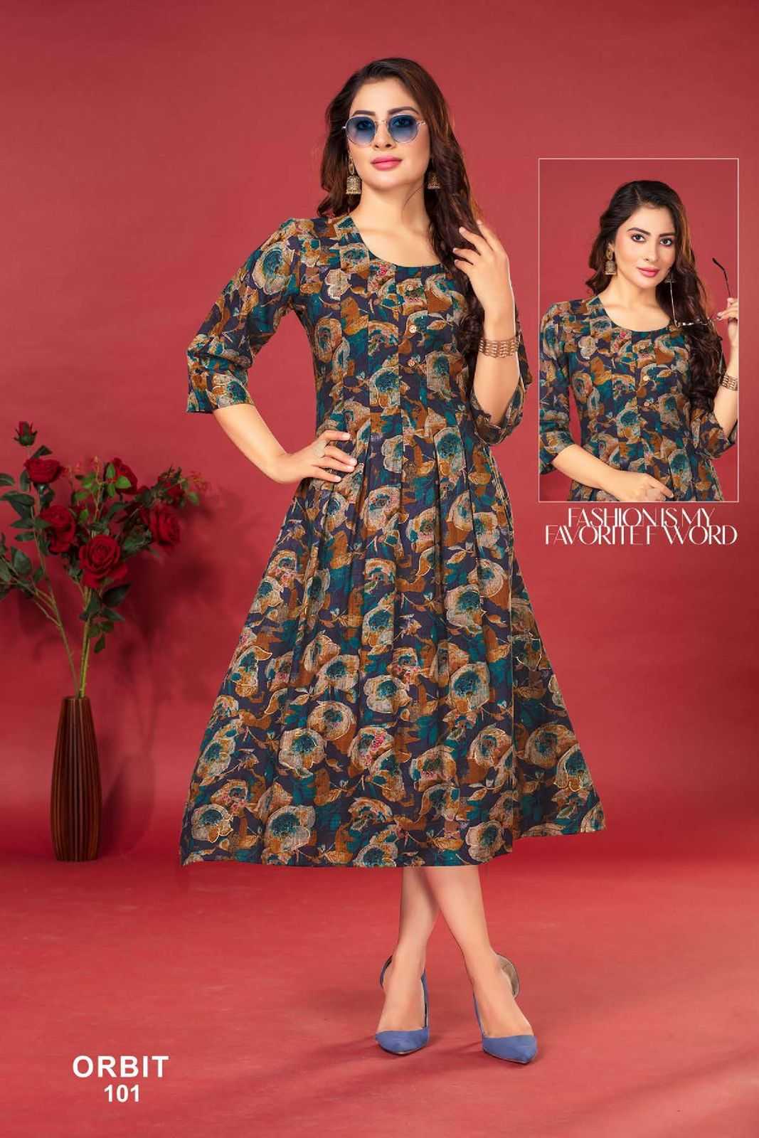 FASHION TALK ORBIT VOL.1 Heavy Capsule Foil Print KURTI CATALOG WHOLESALER BEST RATE