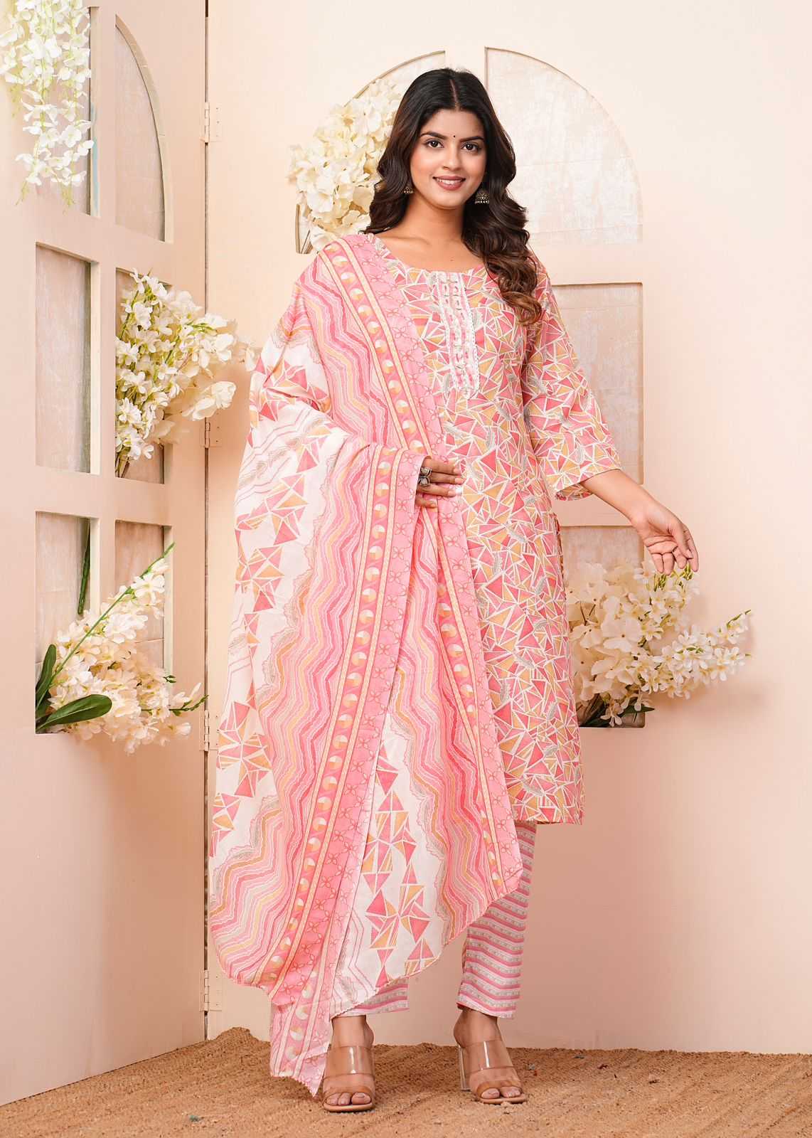 heritage cotton latest fancy handwork readymade salwar kameez collection