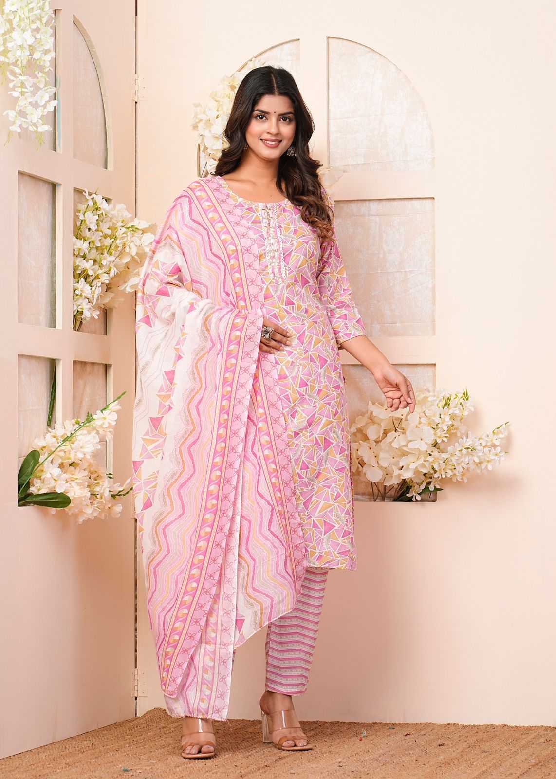heritage cotton latest fancy handwork readymade salwar kameez collection