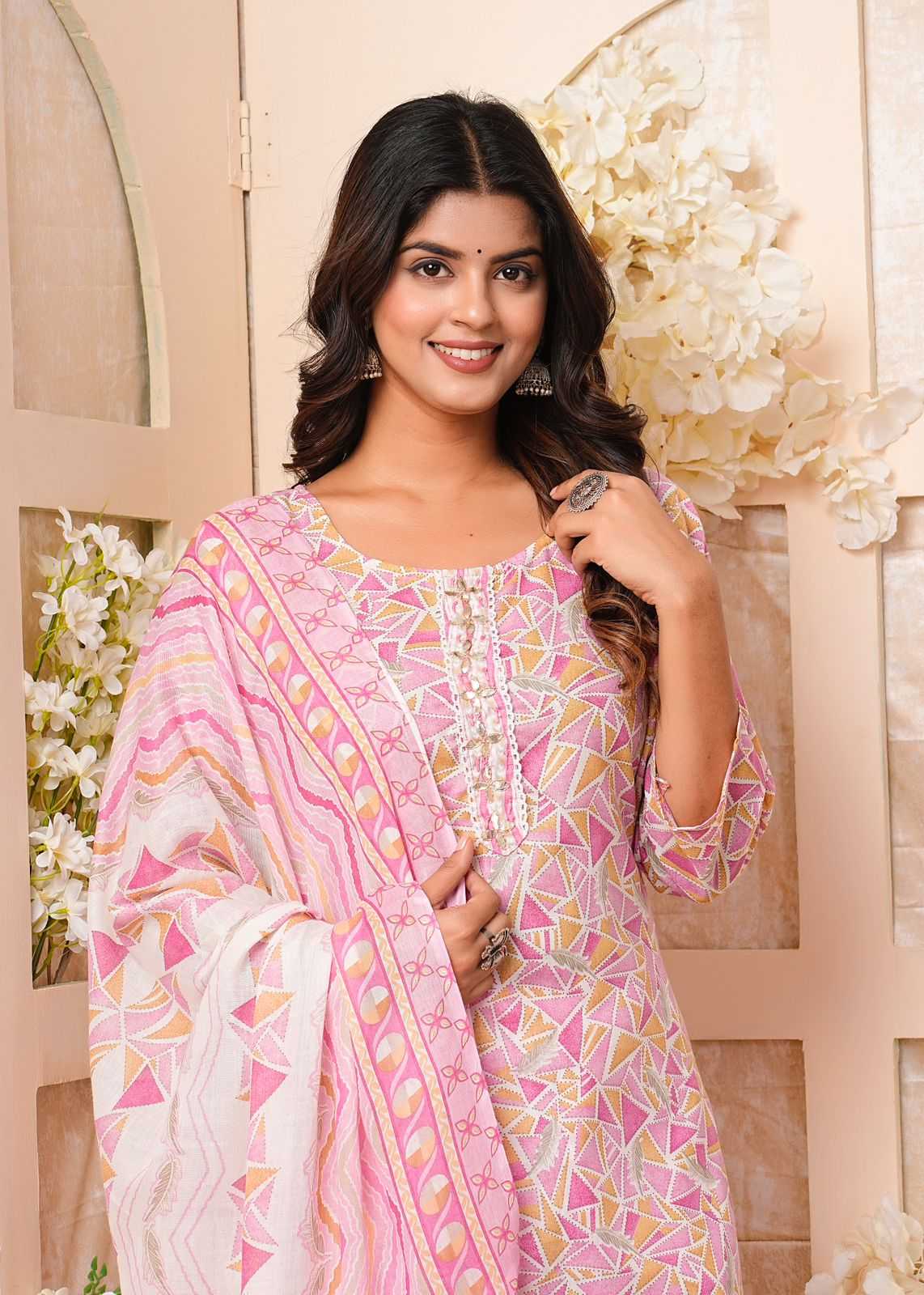 heritage cotton latest fancy handwork readymade salwar kameez collection