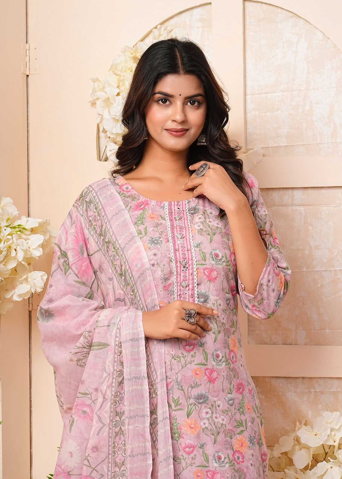 heritage cotton latest fancy handwork readymade salwar kameez collection