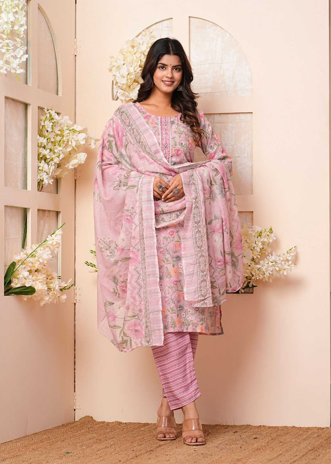 heritage cotton latest fancy handwork readymade salwar kameez collection
