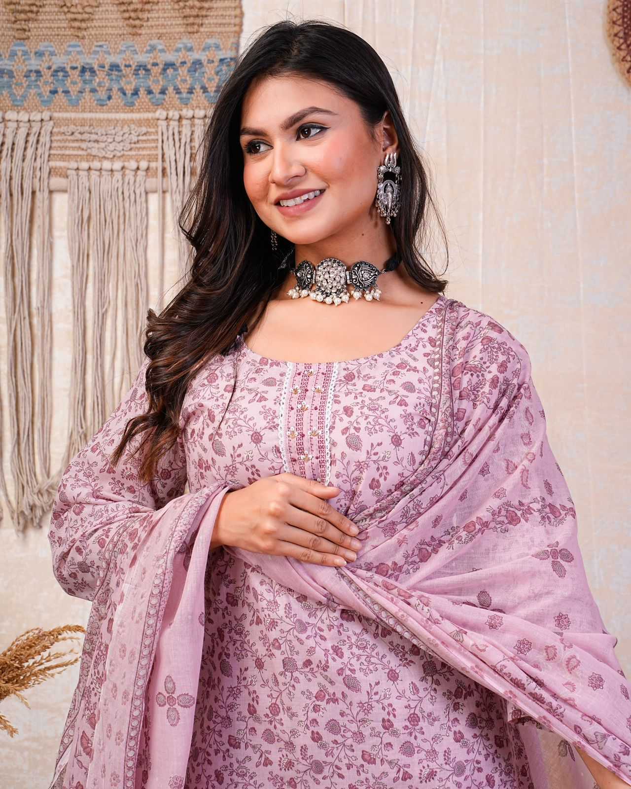 heritage cotton latest fancy handwork readymade salwar kameez collection