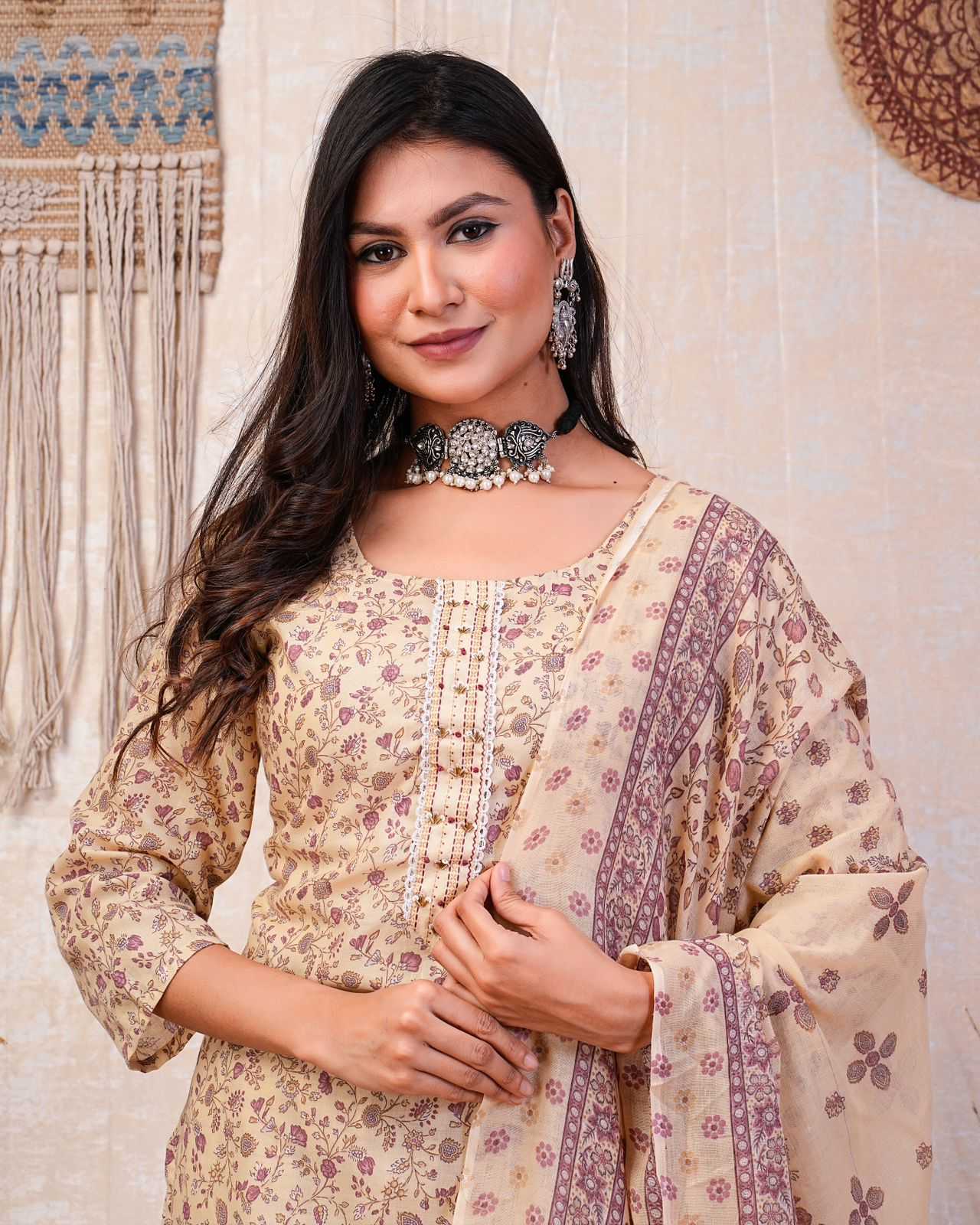 heritage cotton latest fancy handwork readymade salwar kameez collection