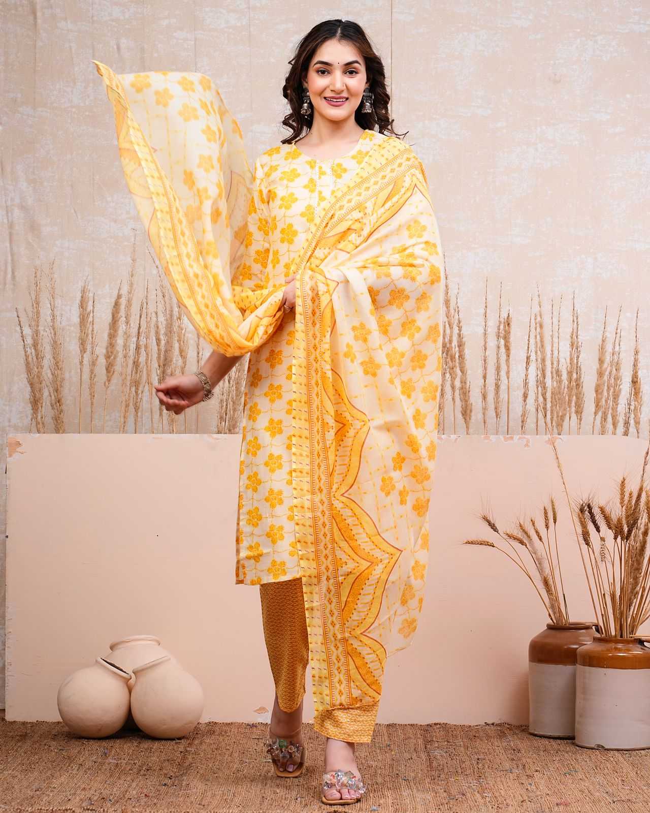 pr heritage cotton 3pc full stitch launch daily wear salwar kameez combo set         
