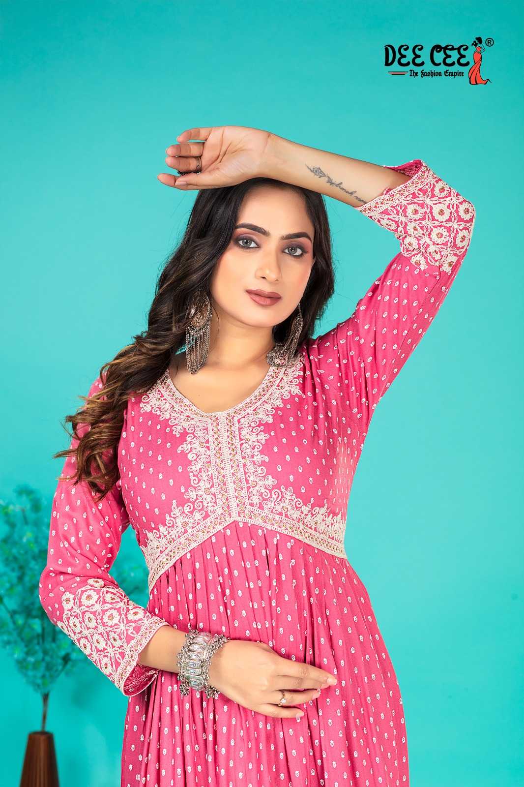 seamore by deecee rayon plain hit design alia style full stitch big size long kurti
