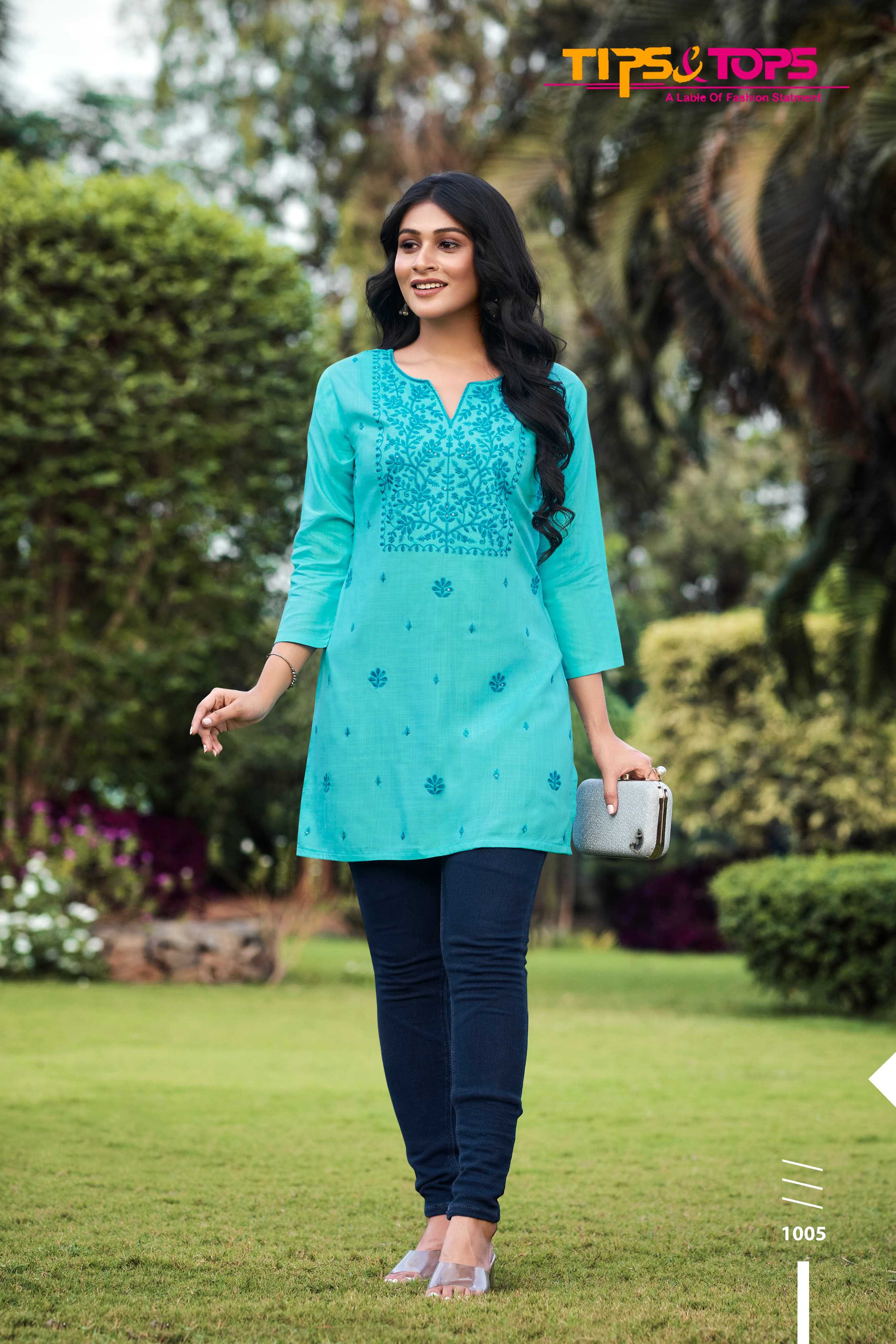 tips and tops colors vol 3 launch classy outfit rayon fully stitch short kurti