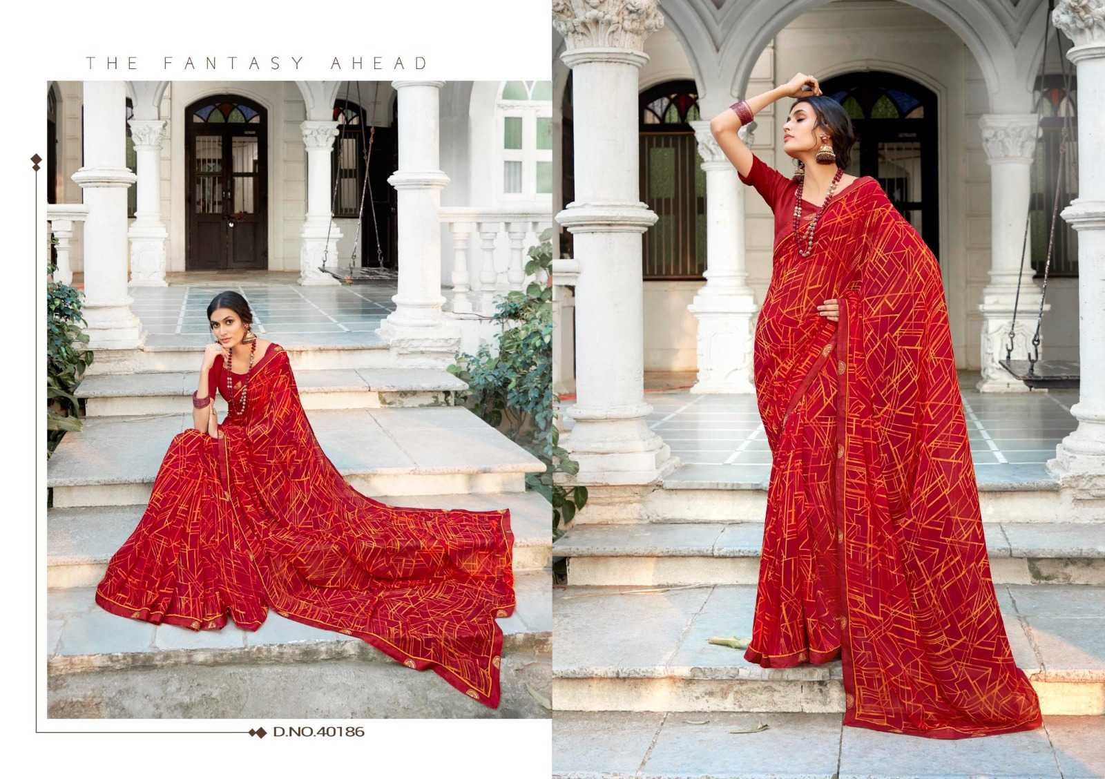 muniya by 5d designer fancy georgette embroidery work new trendy saree with blouse