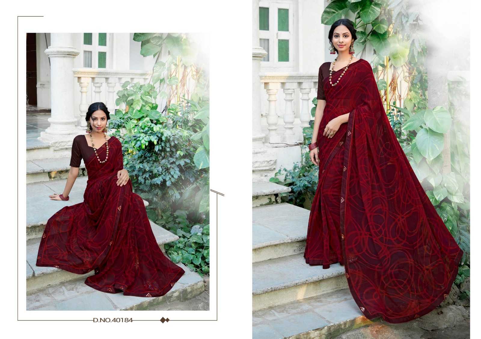 muniya by 5d designer fancy georgette embroidery work new trendy saree with blouse