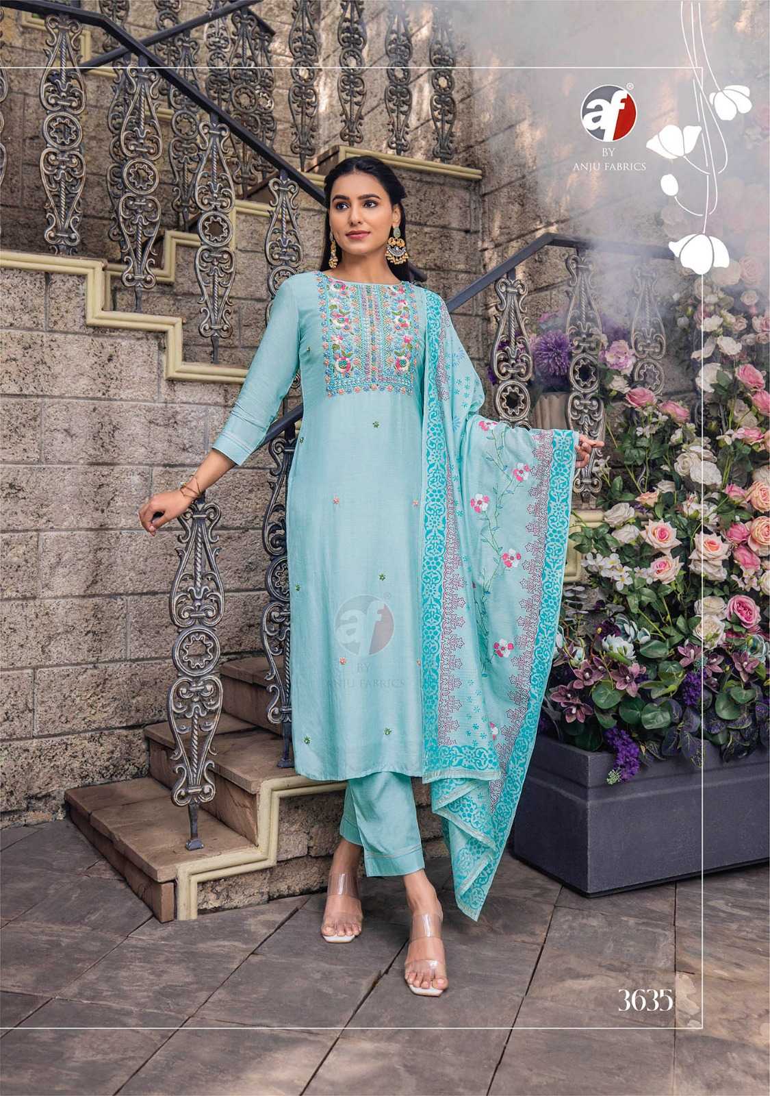 golden meadows vol 3 by anju fab exclusive muslin full stitch big size salwar kameez