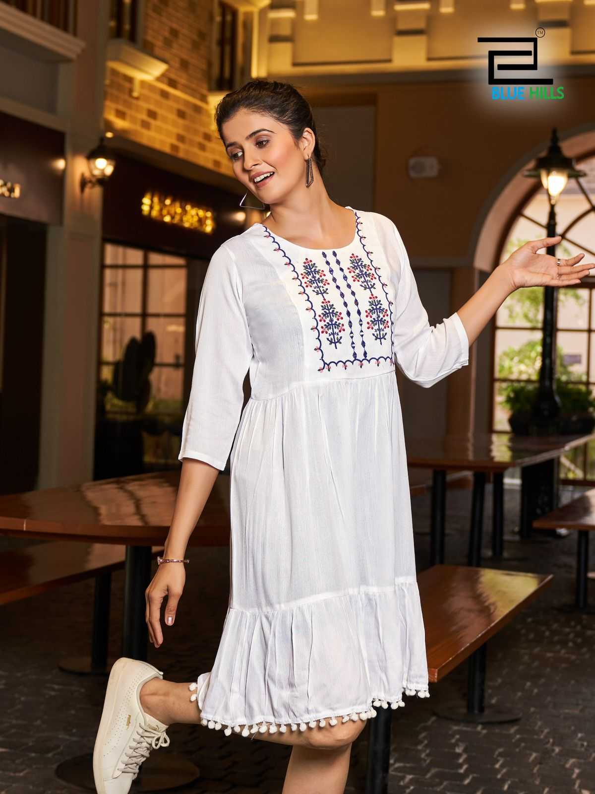 blue hills ellie 1001-1001 full stitch trendy outfit fancy embroidery work big size midi dress 