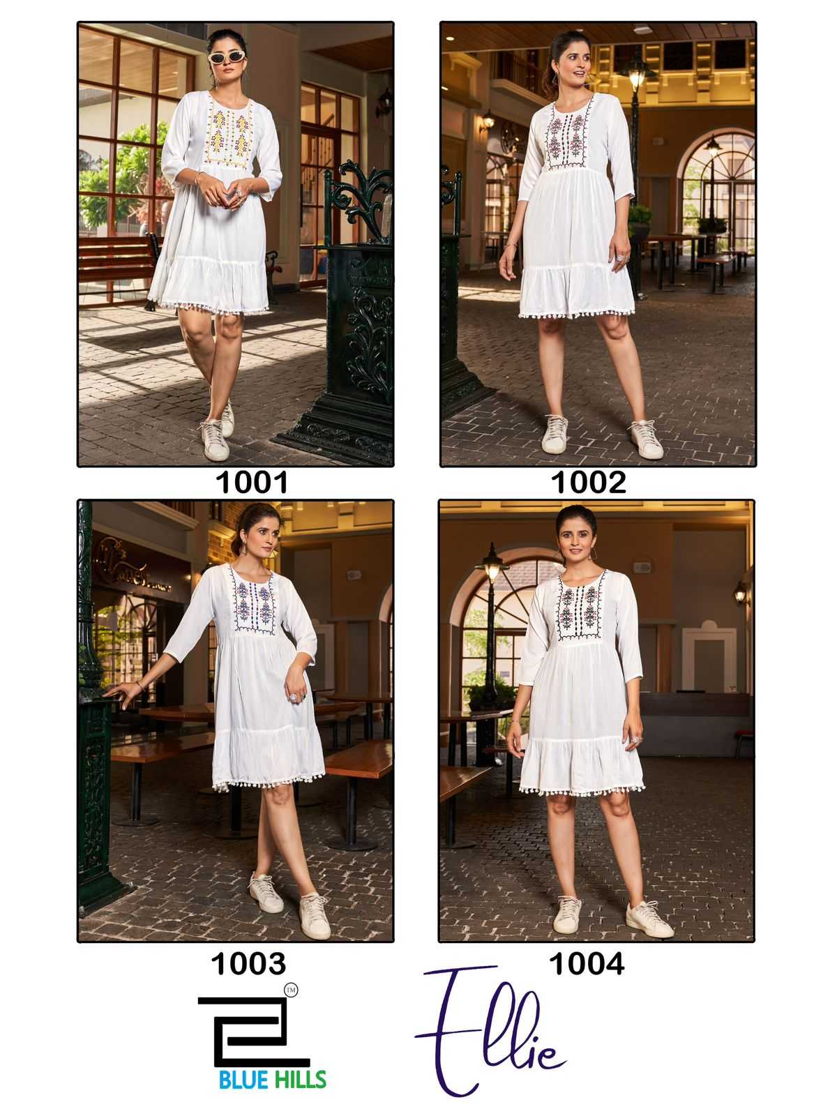 blue hills ellie 1001-1001 full stitch trendy outfit fancy embroidery work big size midi dress 