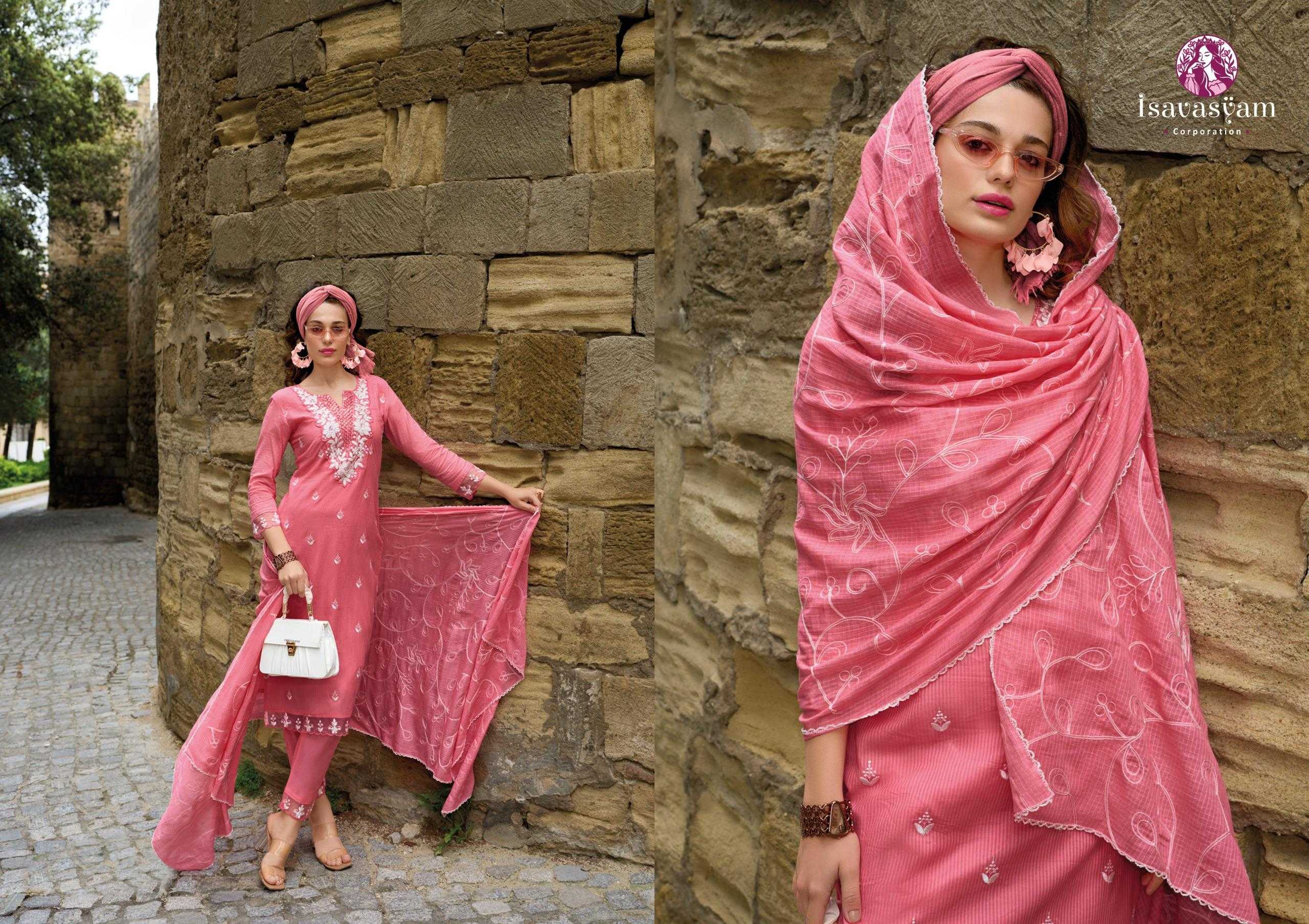 isavasyam cotton sali vol 2 lucknowi work handwok design full stitch big size kurti pant dupatta 