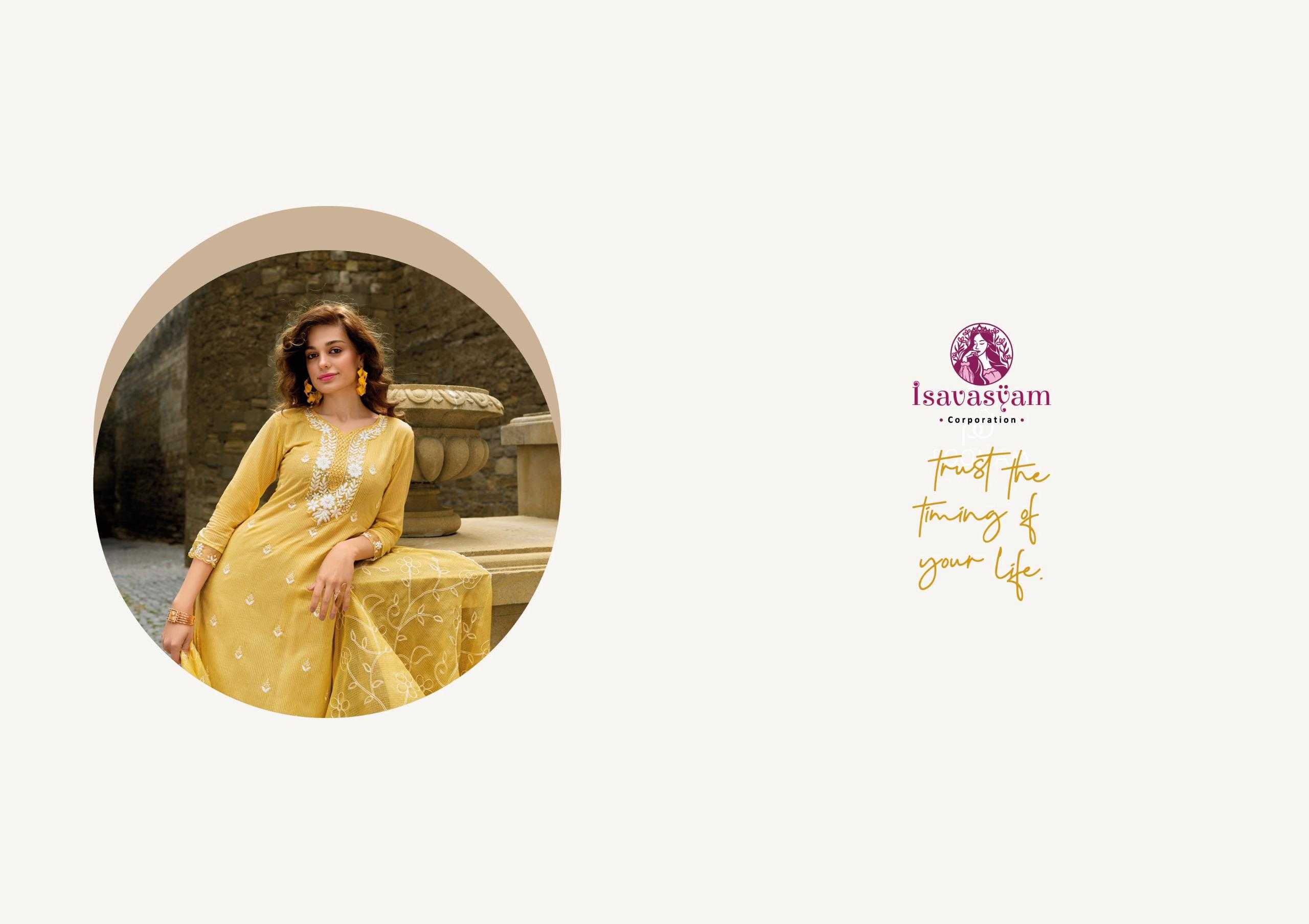 isavasyam cotton sali vol 2 lucknowi work handwok design full stitch big size kurti pant dupatta 