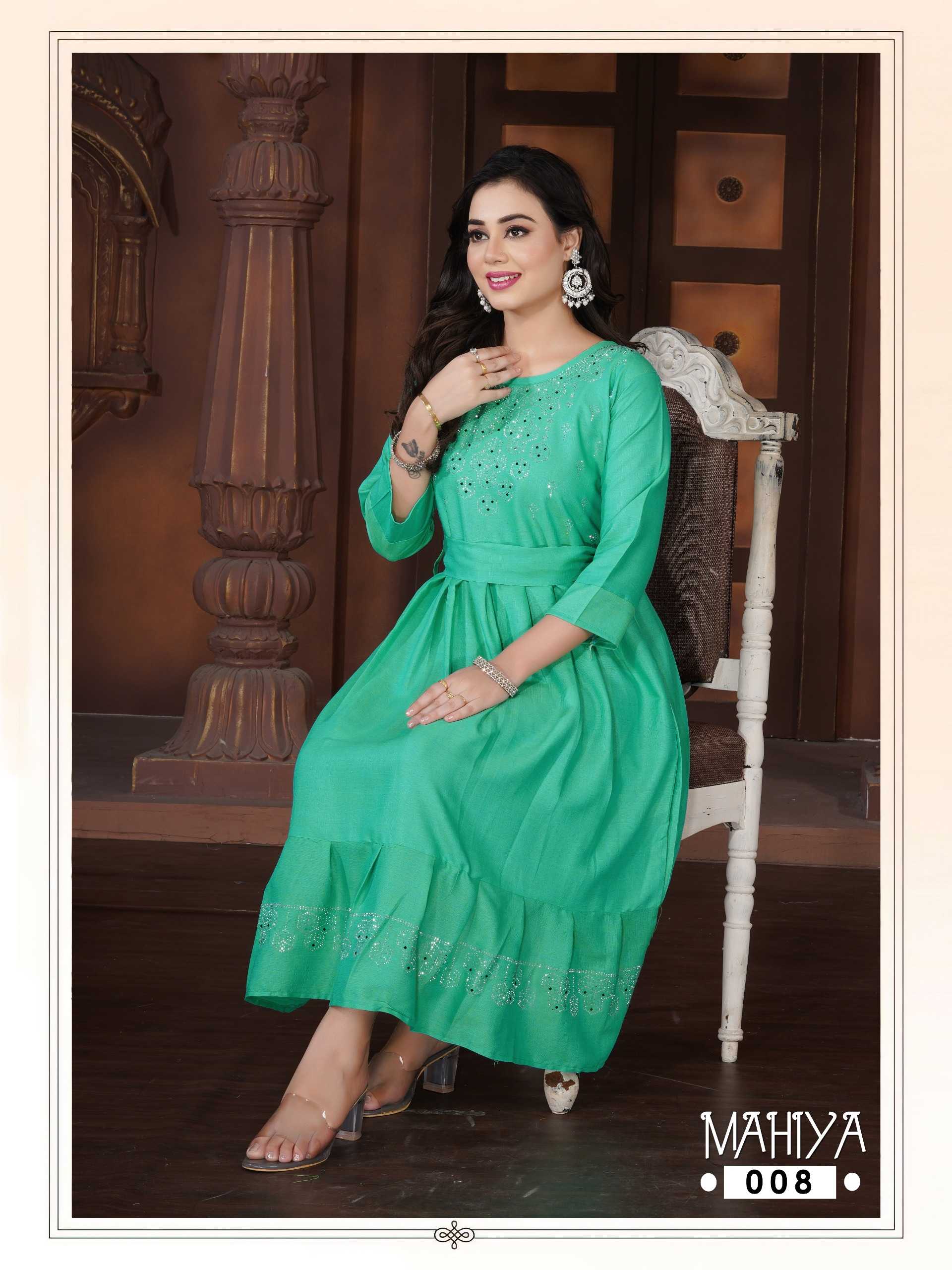 mahiya by fashion talk hit design siroski work full stitch big size umbrella belt style ghera kurti 