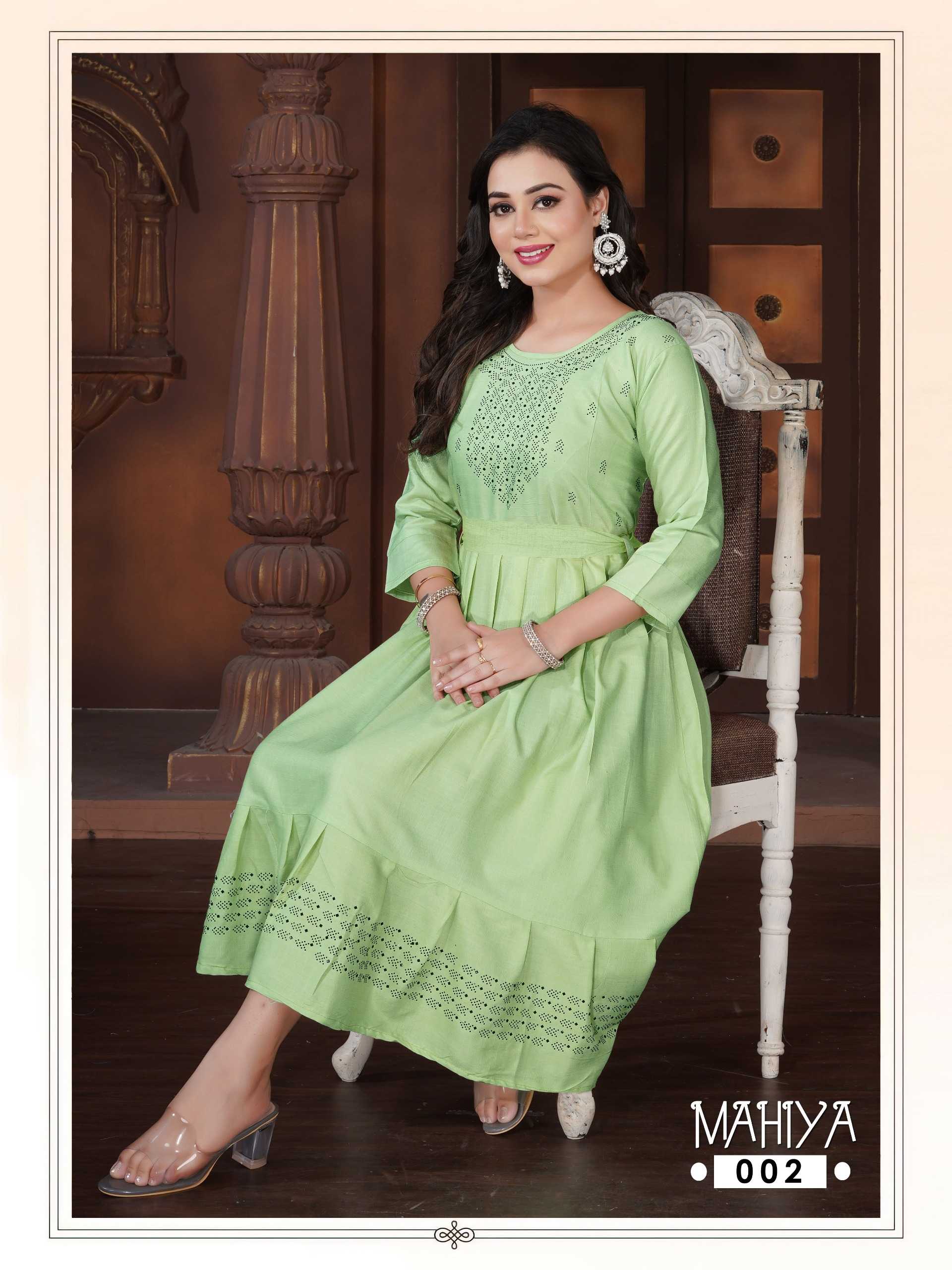 mahiya by fashion talk hit design siroski work full stitch big size umbrella belt style ghera kurti 