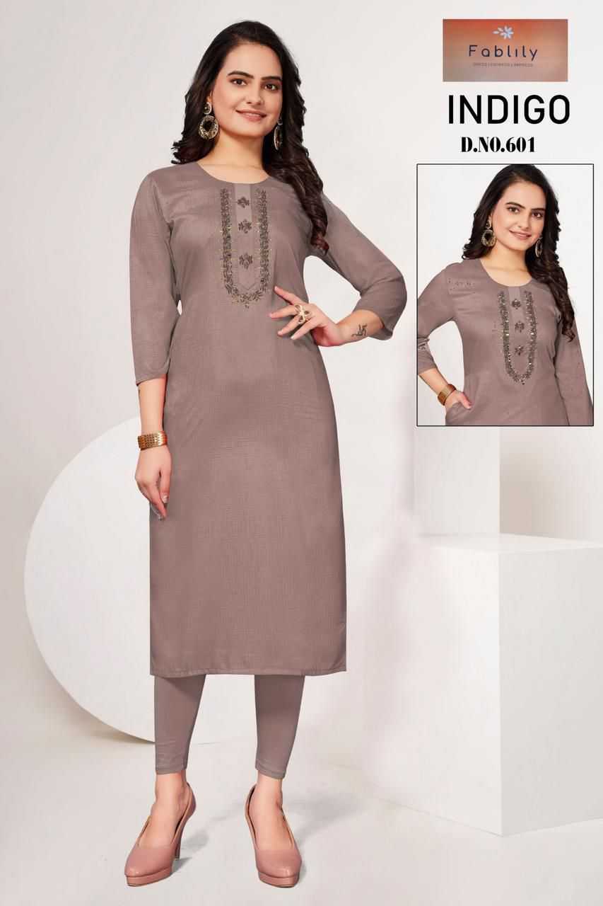 fablily by indigo launch fancy handwork neck with ethnic design big size readymade kurti 
