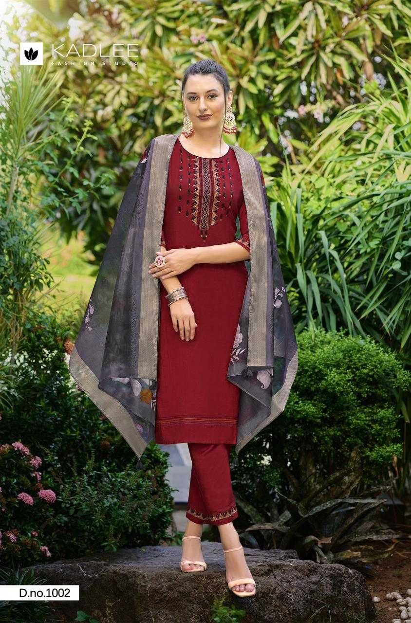 nazakat by kadlee readymade big size viscose weaving pattern fashionable design salwar kameez 