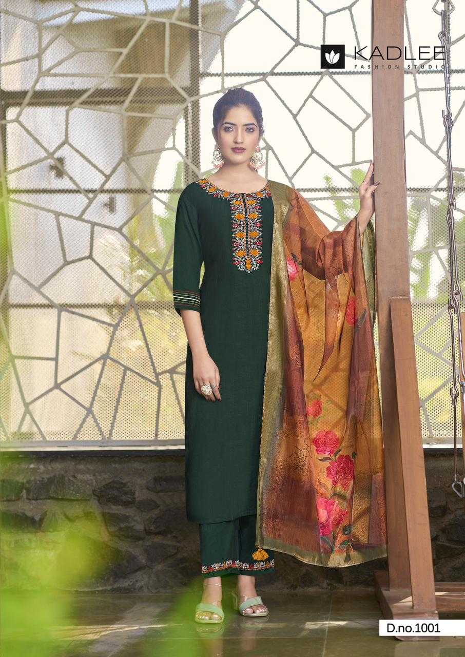 nazakat by kadlee readymade big size viscose weaving pattern fashionable design salwar kameez 