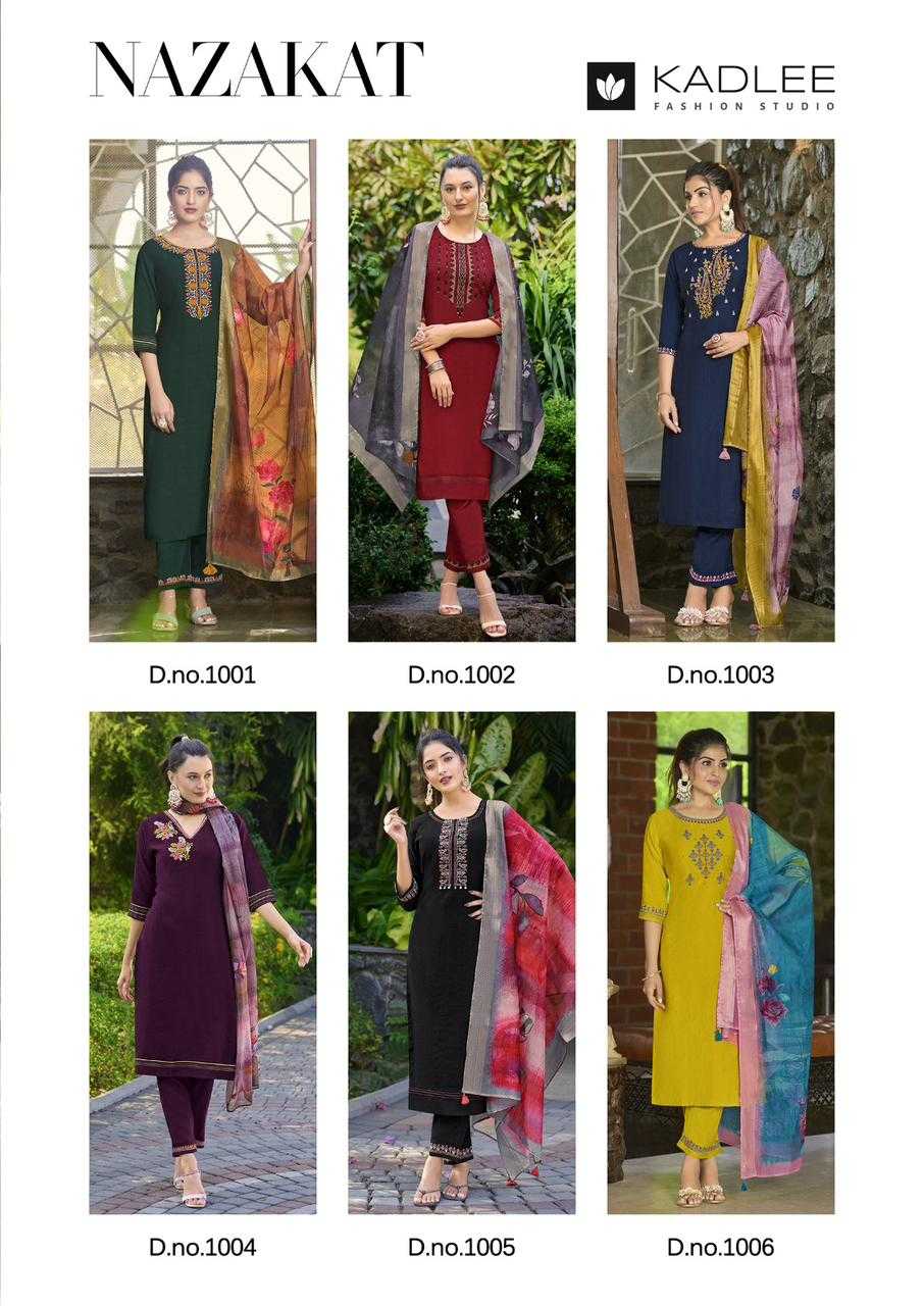 nazakat by kadlee readymade big size viscose weaving pattern fashionable design salwar kameez 