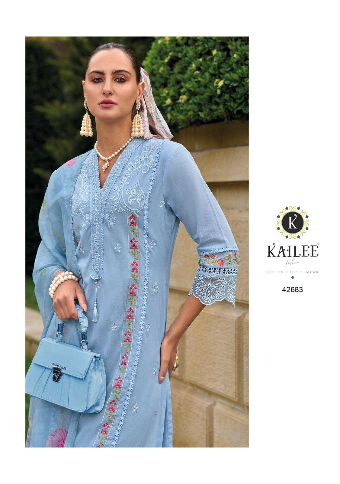 iqra by kailee fashion a line style exclusive design cotton hand work big size readymade salwar kameez 