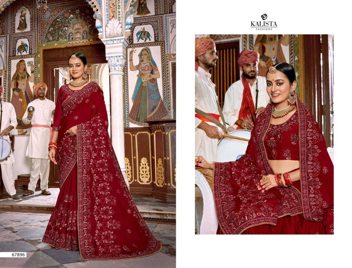 mallika gold vol 4 by kalista 67893-67898 series party wear chiffon hit design saree exports