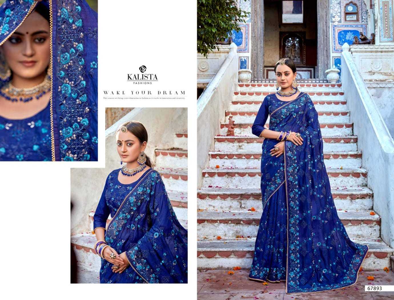 mallika gold vol 4 by kalista 67893-67898 series party wear chiffon hit design saree exports