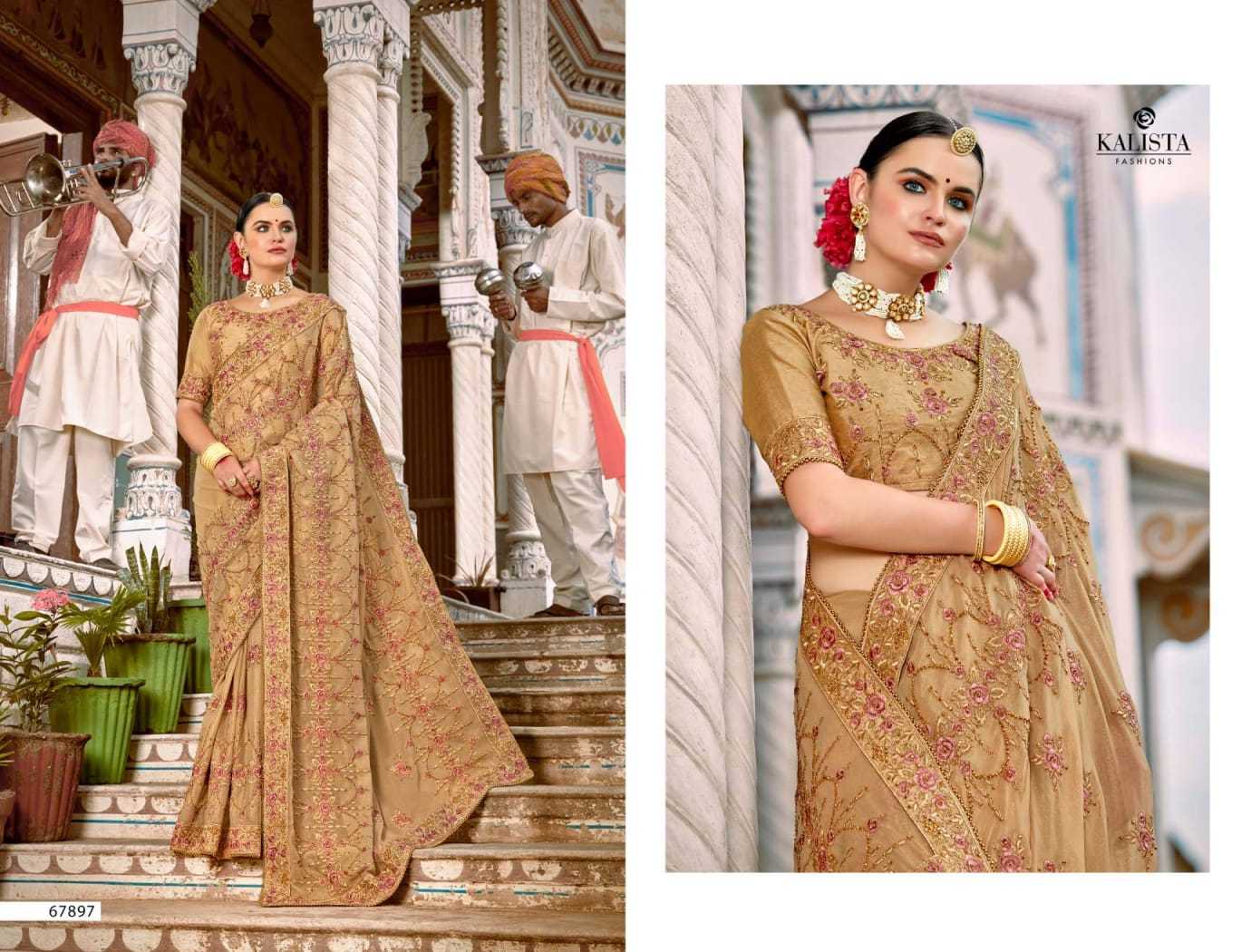 mallika gold vol 4 by kalista 67893-67898 series party wear chiffon hit design saree exports
