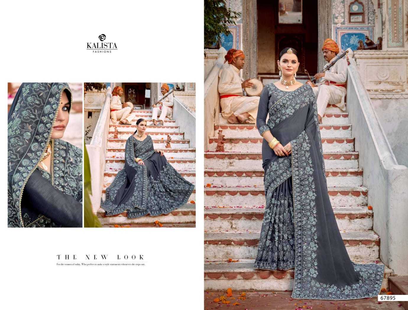 mallika gold vol 4 by kalista 67893-67898 series party wear chiffon hit design saree exports