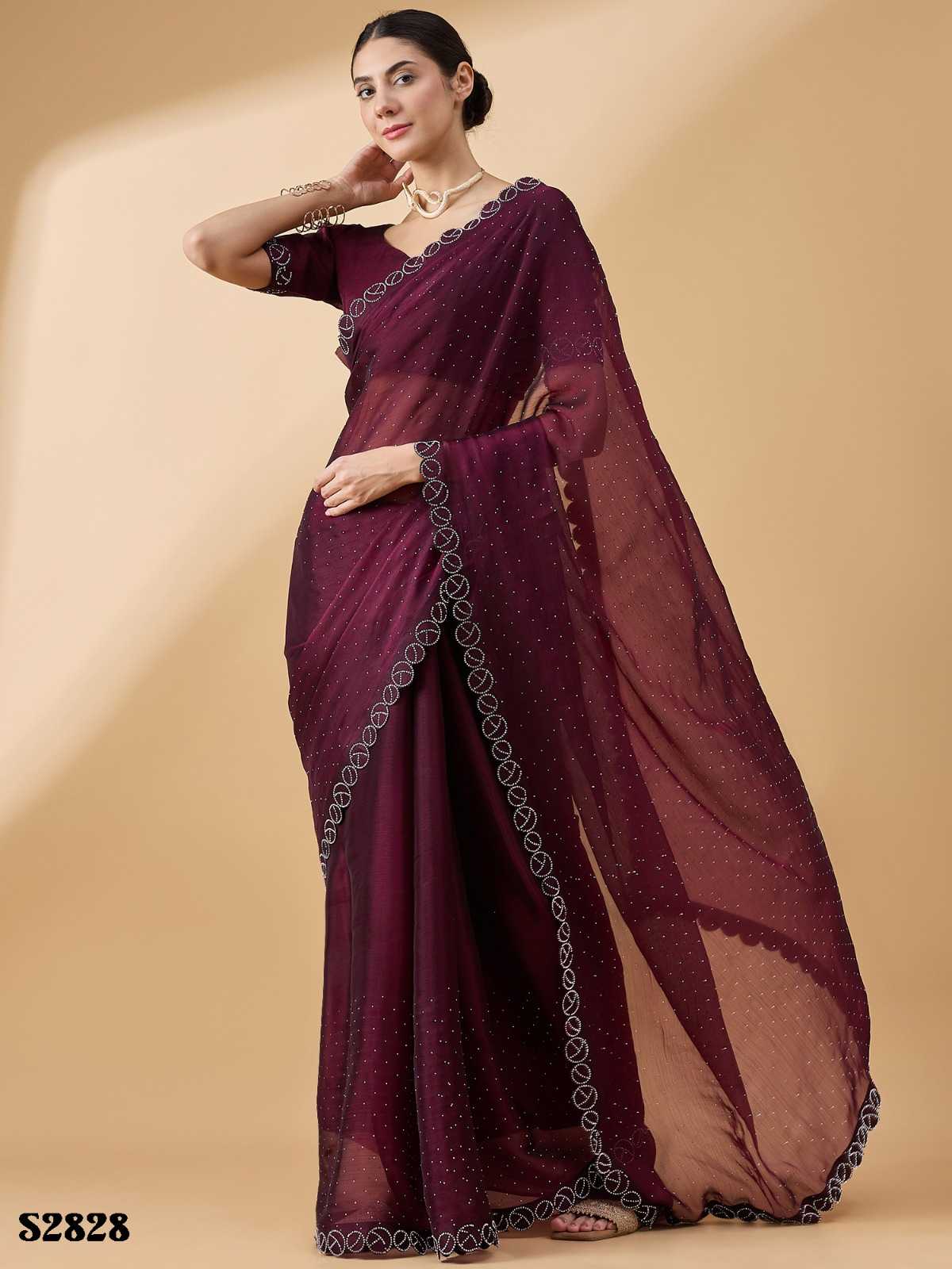 radha by mahotsav fancy stone & swaroski work new trendy organza designer saree 