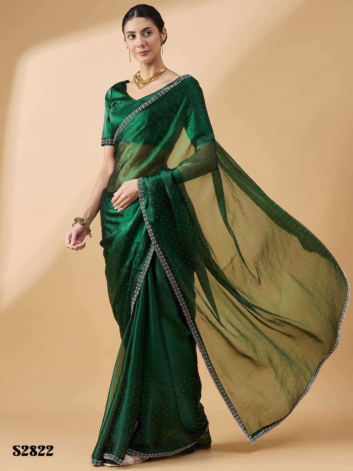 radha by mahotsav fancy stone & swaroski work new trendy organza designer saree 