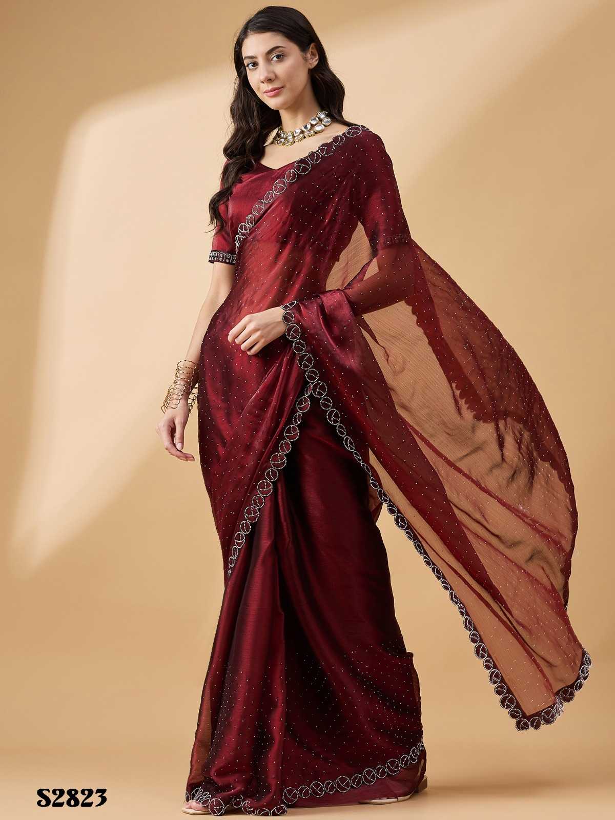 radha by mahotsav fancy stone & swaroski work new trendy organza designer saree 
